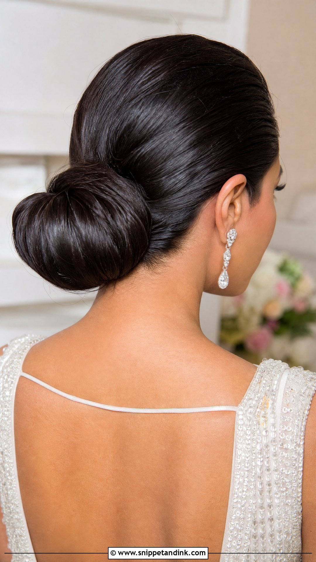 Clean Wedding Bun For Long Hair - Snippet and Ink - 15 Clean Wedding Bun Ideas