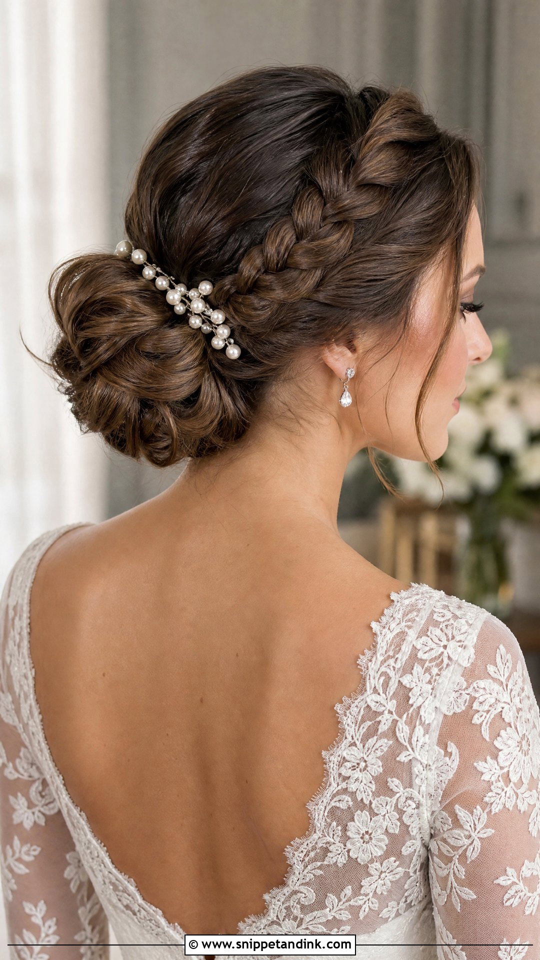 Clean Wedding Bun With Braids - Snippet and Ink - 15 Clean Wedding Bun Ideas