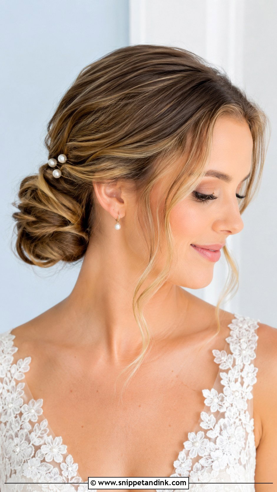 Clean Wedding Hair With Pearl Pins - Snippet and Ink - 20 Clean Wedding Hair Ideas