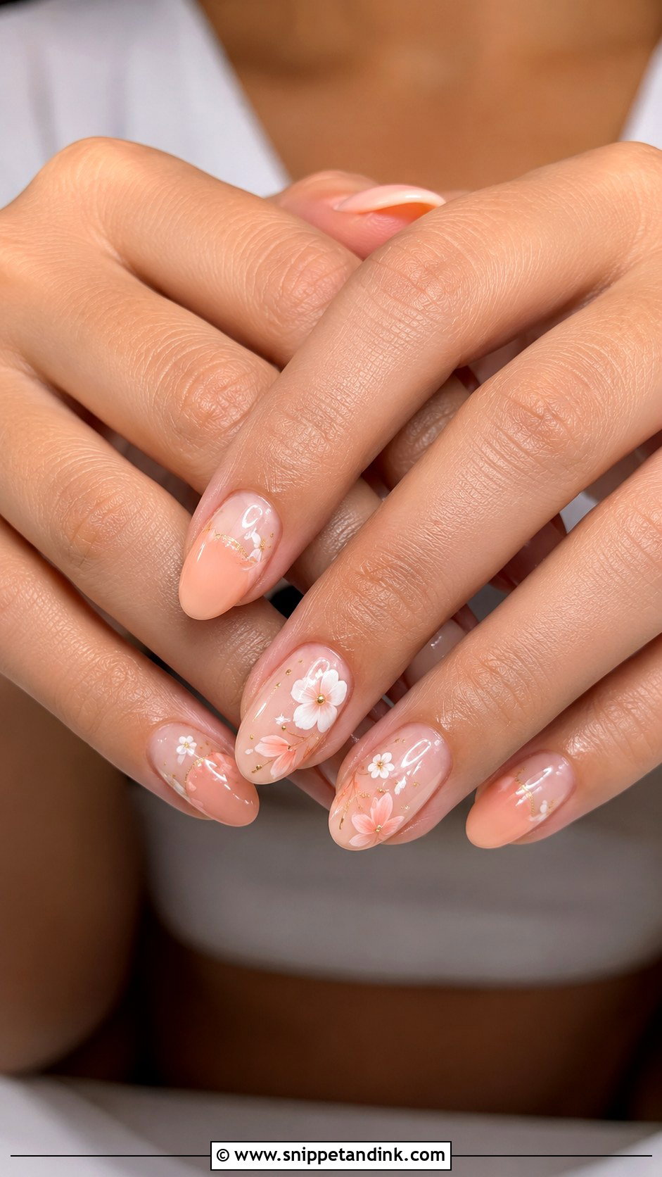Clear Gloss Floral Wedding Nails - Snippet and Ink - 20 Garden Wedding Nails