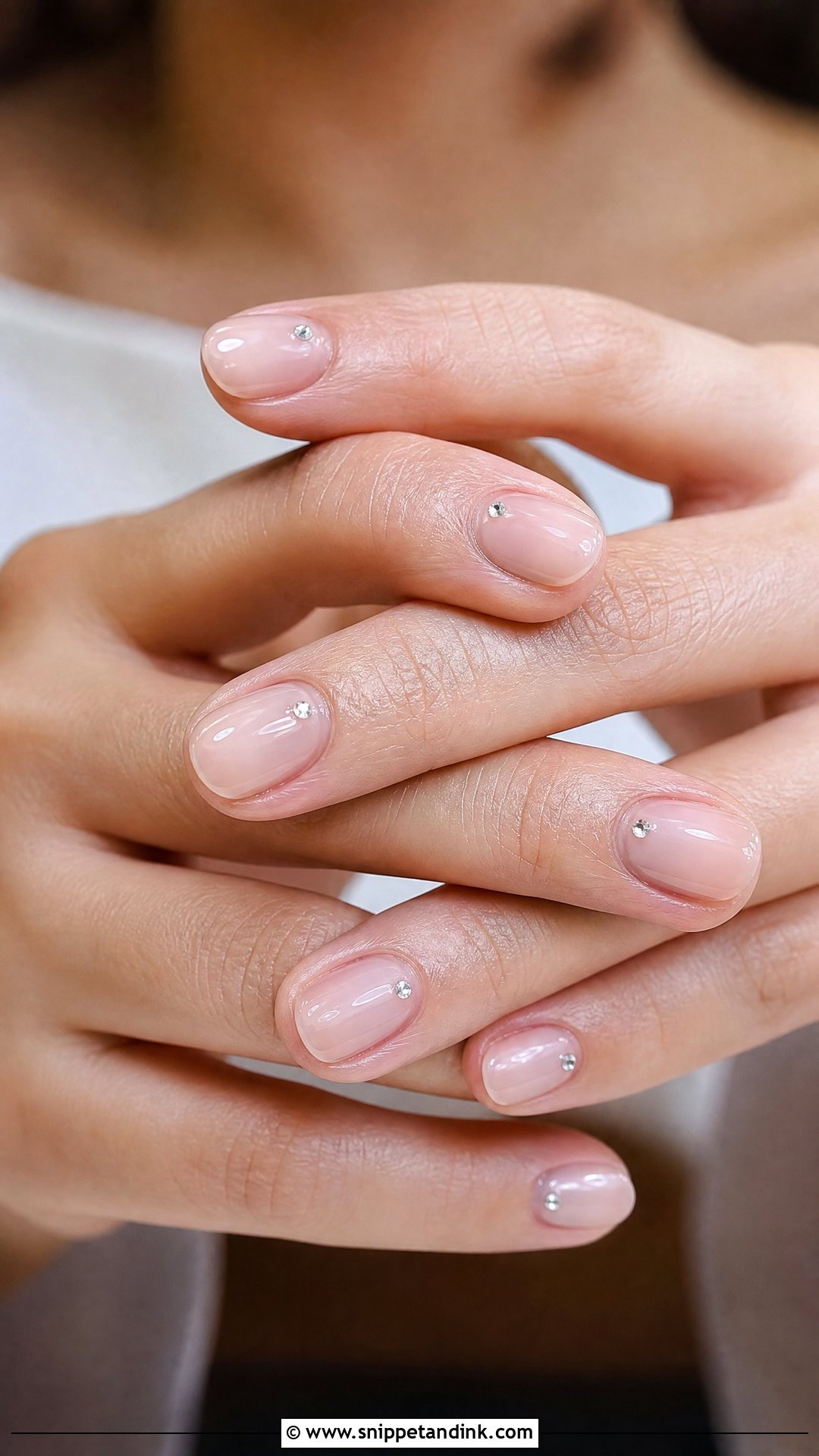 Clear Gloss Nails With Tiny Rhinestones - Snippet and Ink - 25 Classy Nails for Wedding Guest