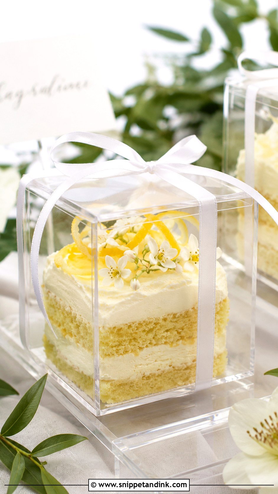 Clear Wedding Cake Favor Box - Snippet and Ink - 20 Wedding Cake Favor Boxes