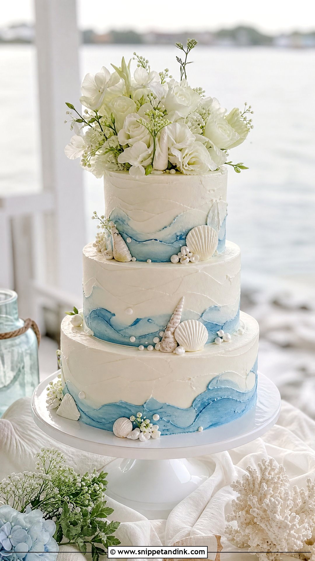 Coastal Wedding Cake - Snippet and Ink - 25 Unique Wedding Cakes