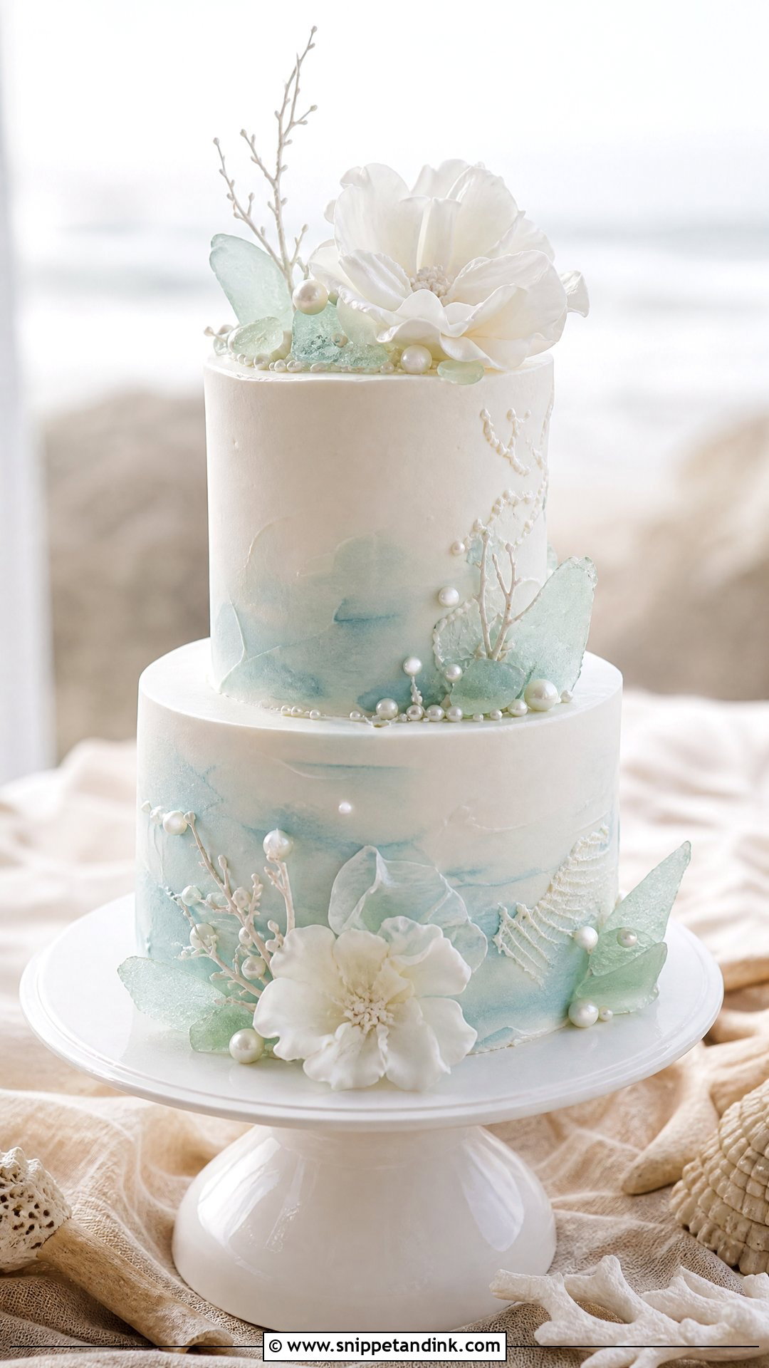 Coastal Wedding Cake - Snippet and Ink - 25 Trending Wedding Cakes