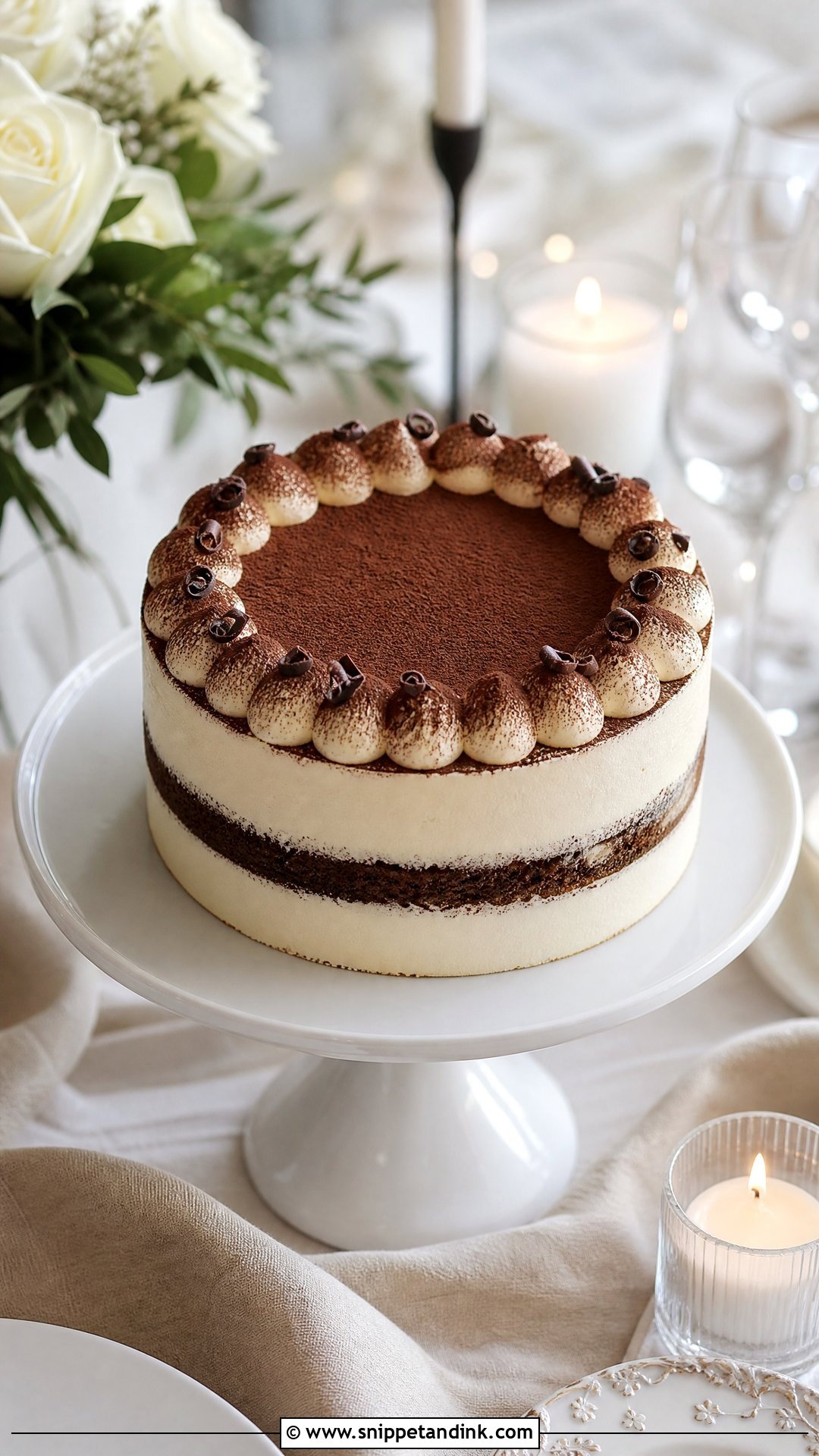 Cocoa Dust Tiramisu Wedding Cake - Snippet and Ink - 25 Tiramisu Wedding Cake Ideas