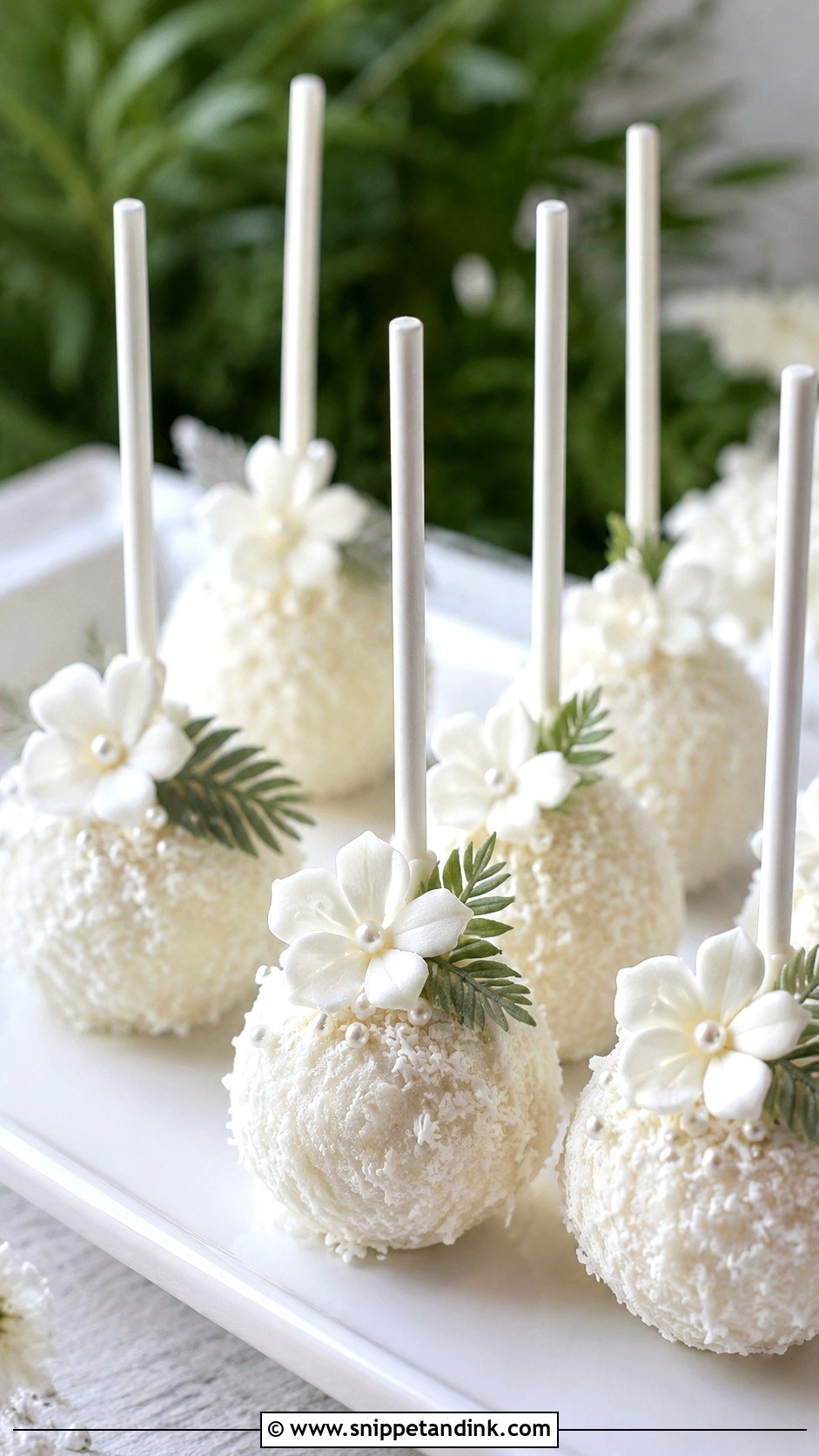 Coconut Bride Cake Pops - Snippet and Ink - 35 Bride Cake Pops