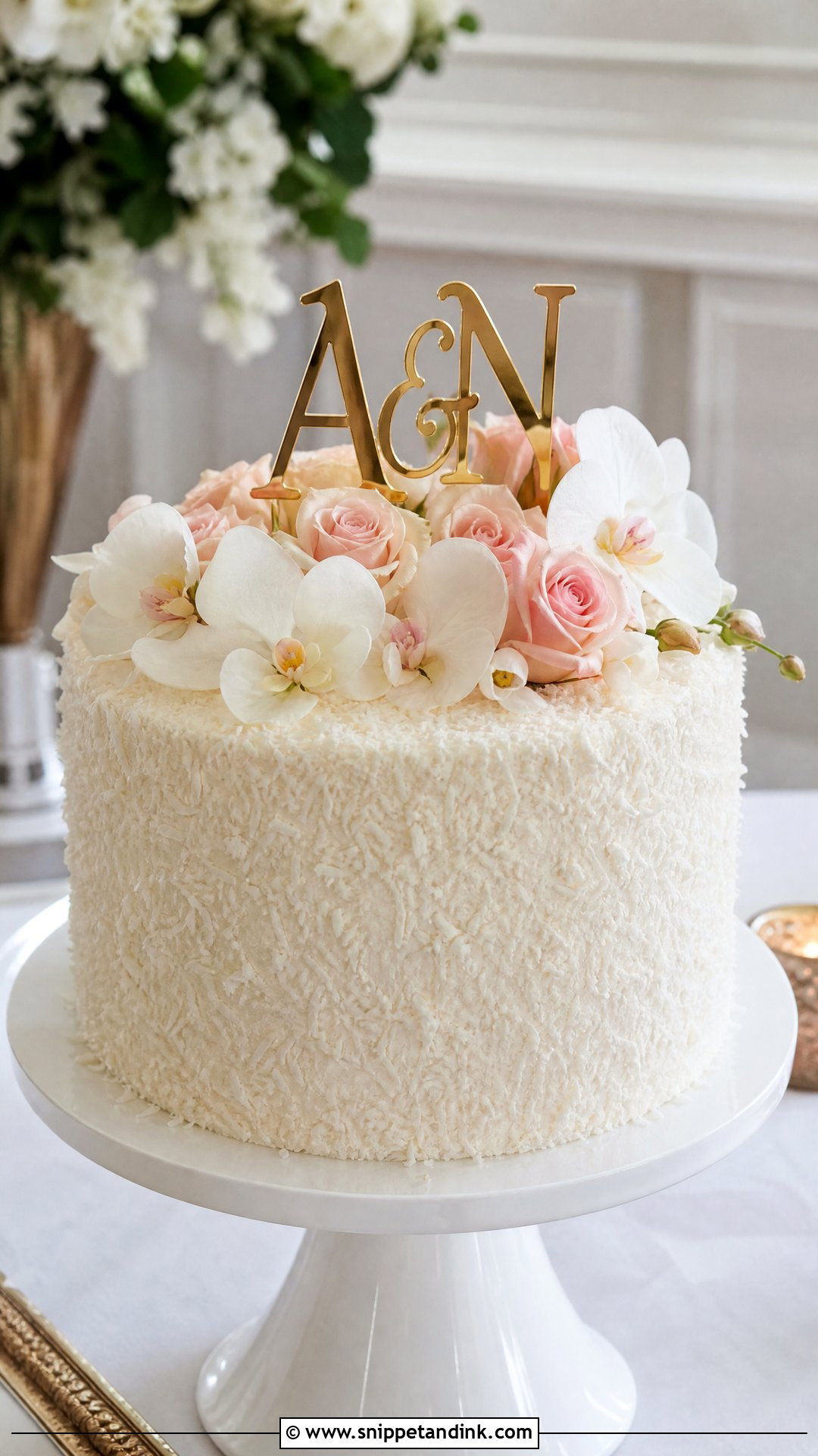Coconut Engagement Cake - Snippet and Ink - 25 Engaged Cake Ideas