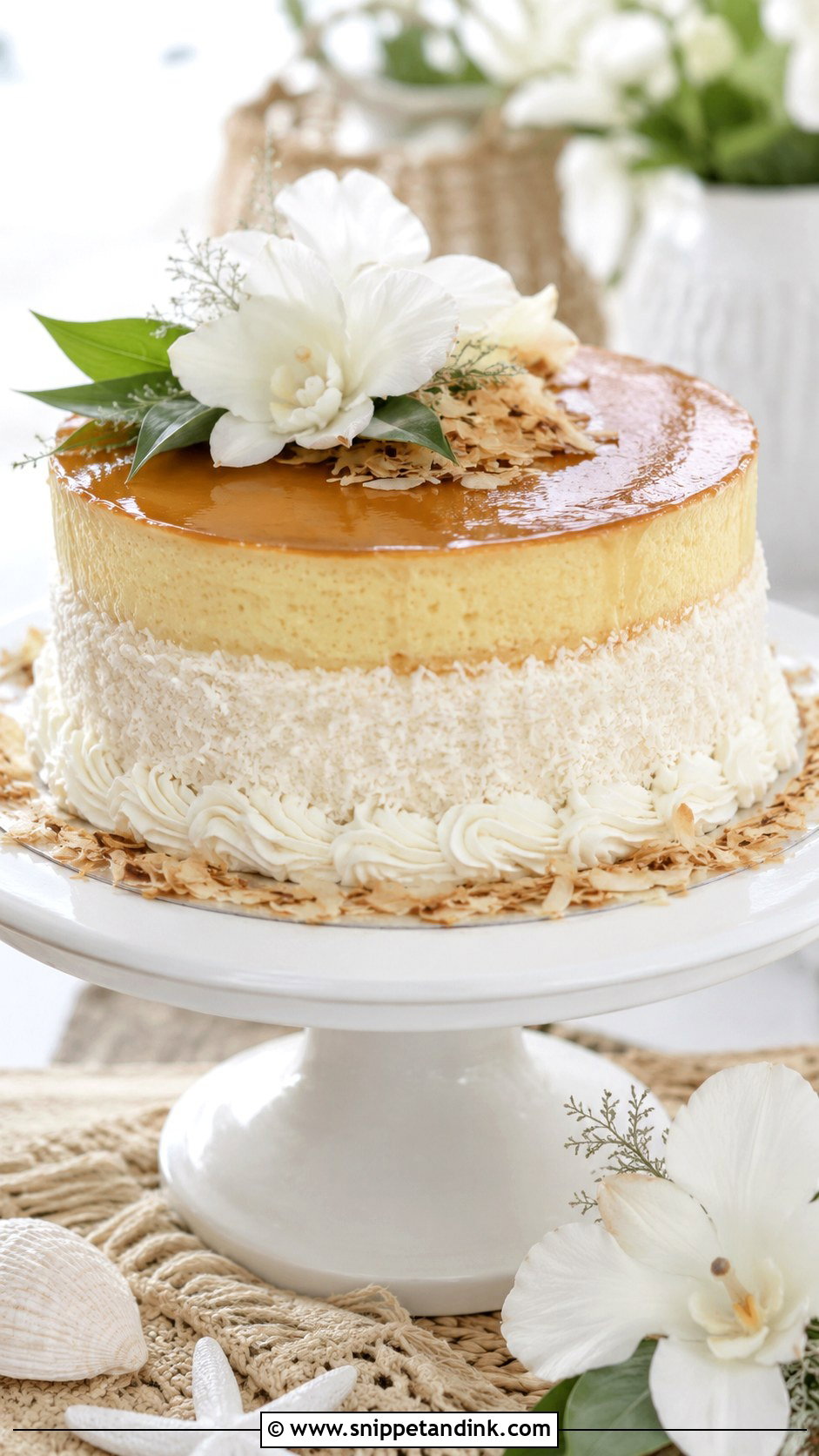 Coconut Flan Wedding Cake - Snippet and Ink - 20 Wedding Flan Cake Ideas