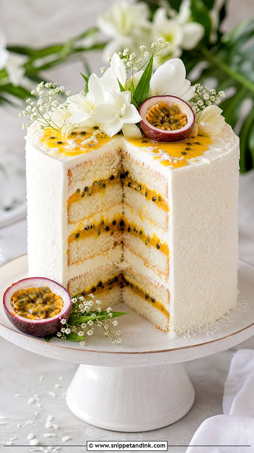 Coconut Passion Fruit Wedding Cake - Snippet and Ink - 20 Wedding Cake Flavors