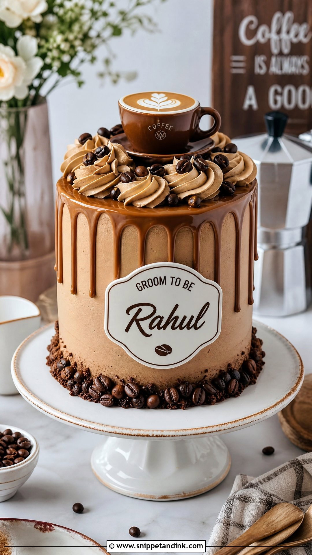 Coffee Groom Cake - Snippet and Ink - 25 Groom to Be Cake Ideas