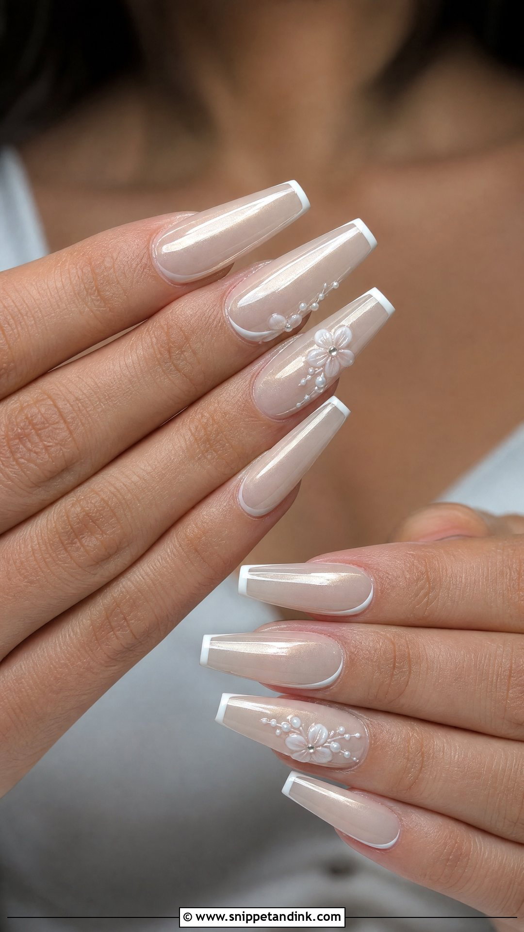 Coffin Bridal Nails - Snippet and Ink - 25 Unique Bridal Nails