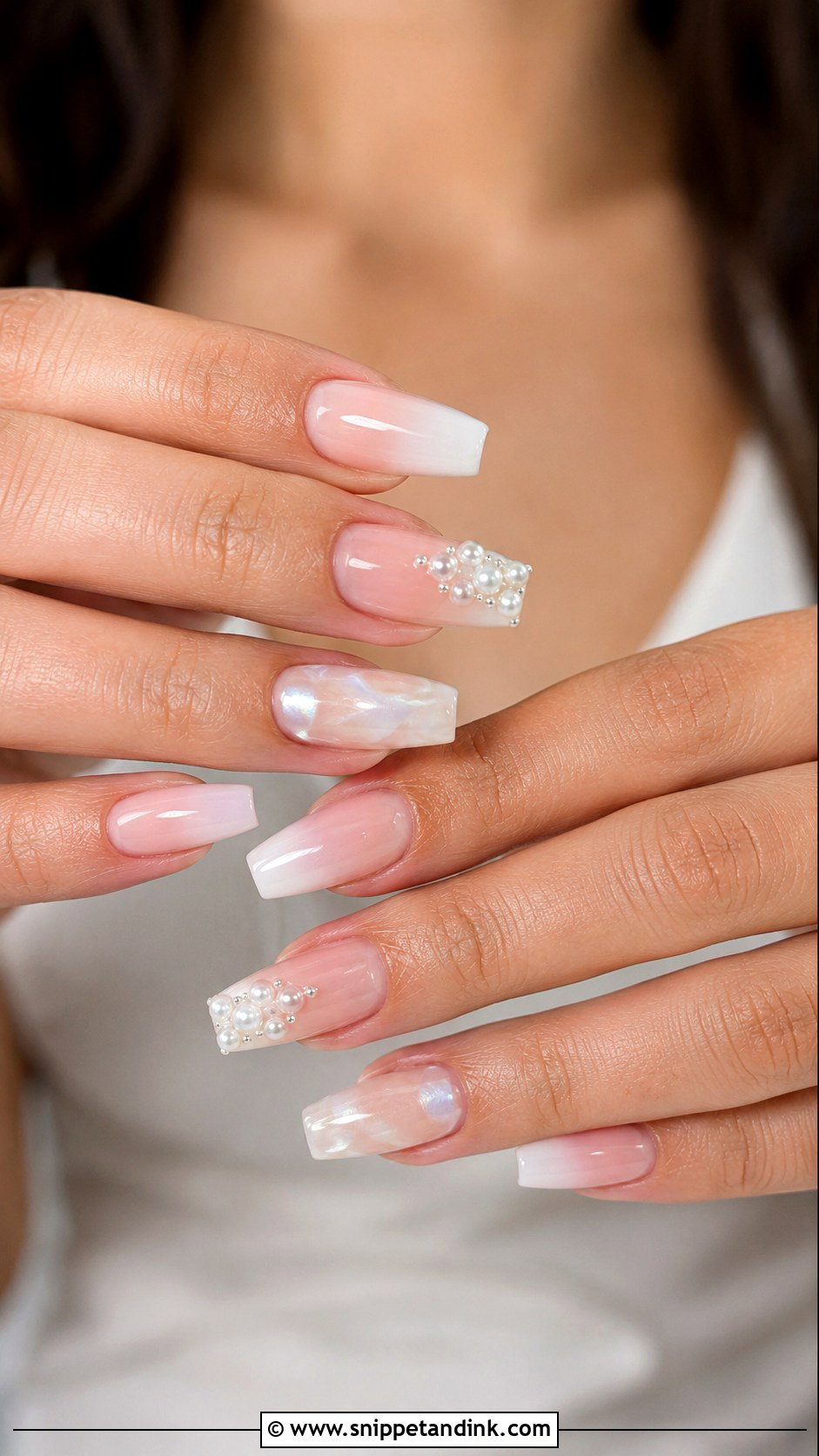 Coffin Bridal Nails - Snippet and Ink - 20 Bridal Wedding Nail Designs