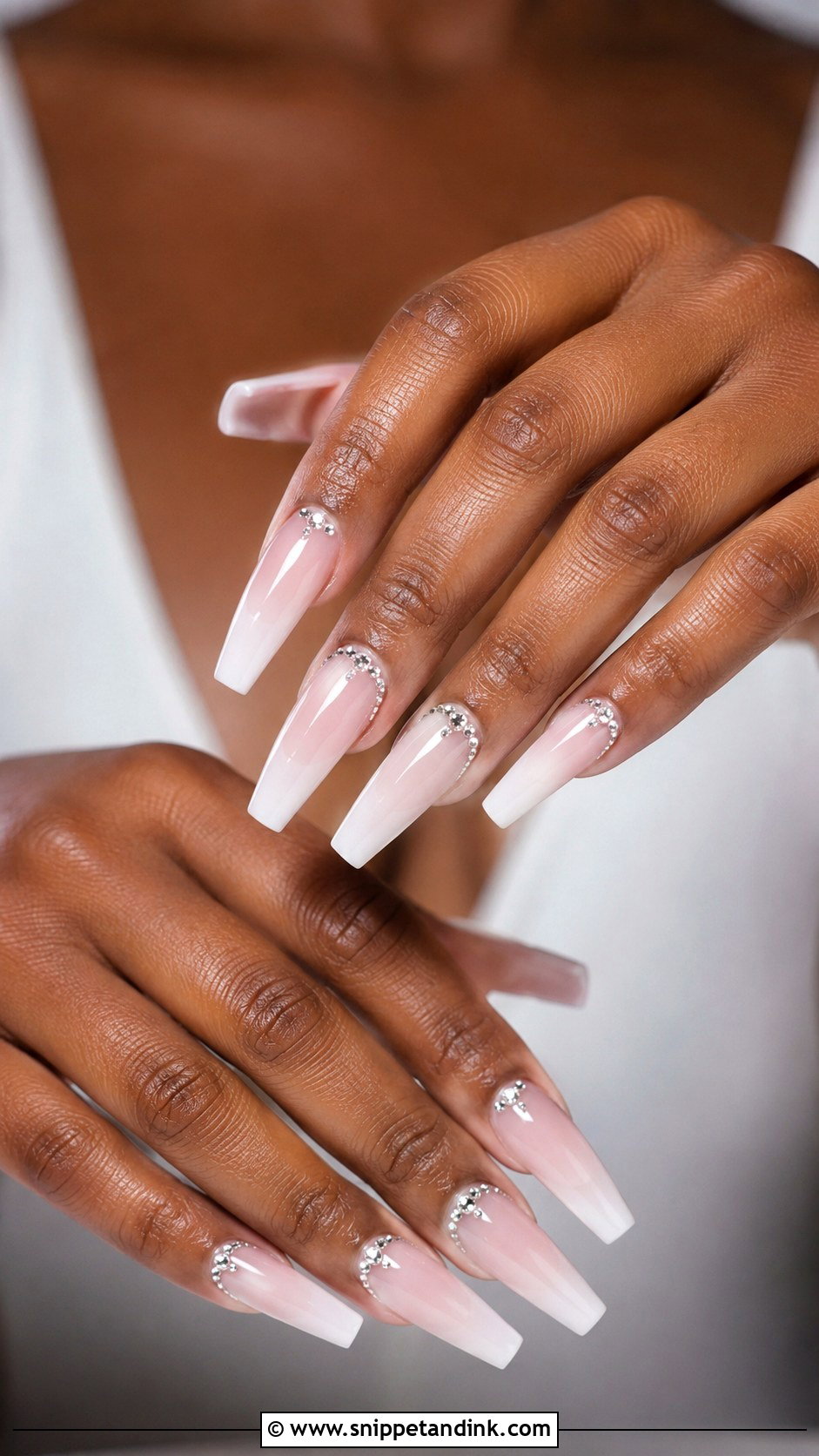 Coffin Bridal Nails For Black Women - Snippet and Ink - 20 Bridal Nails Black Women