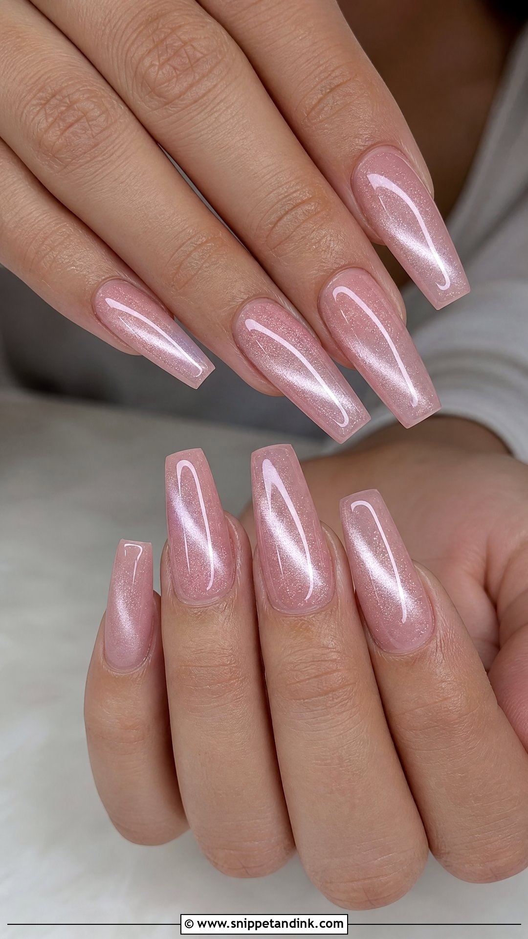Coffin Cat Eye Bridal Nails - Snippet and Ink - 25 Cat Eye Bridal Nails