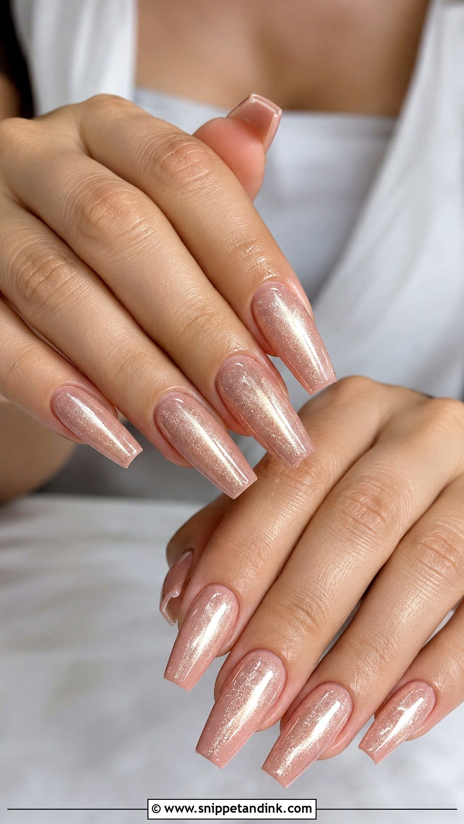 Coffin Cat Eye Bridal Wedding Nails - Snippet and Ink - 20 Cat Eye Bridal Wedding Nails