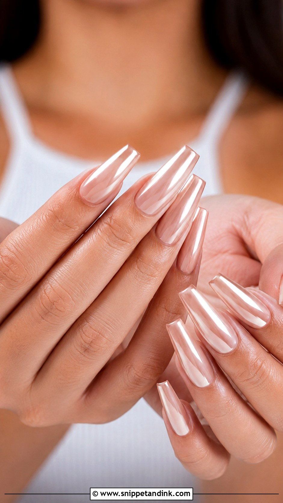 Coffin Chrome Wedding Nails - Snippet and Ink - 20 Chrome Nails for Wedding