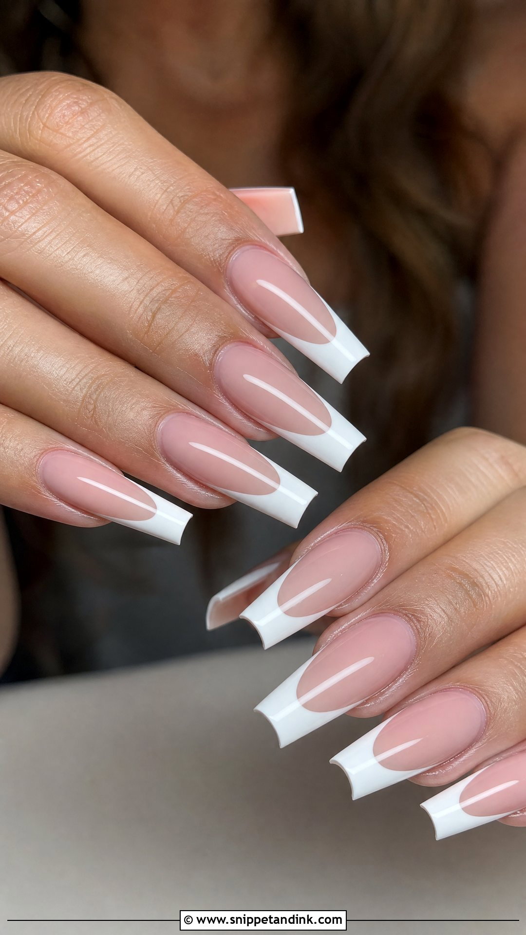 Coffin French Bridal Manicure - Snippet and Ink - 25 Bridal French Manicure Ideas