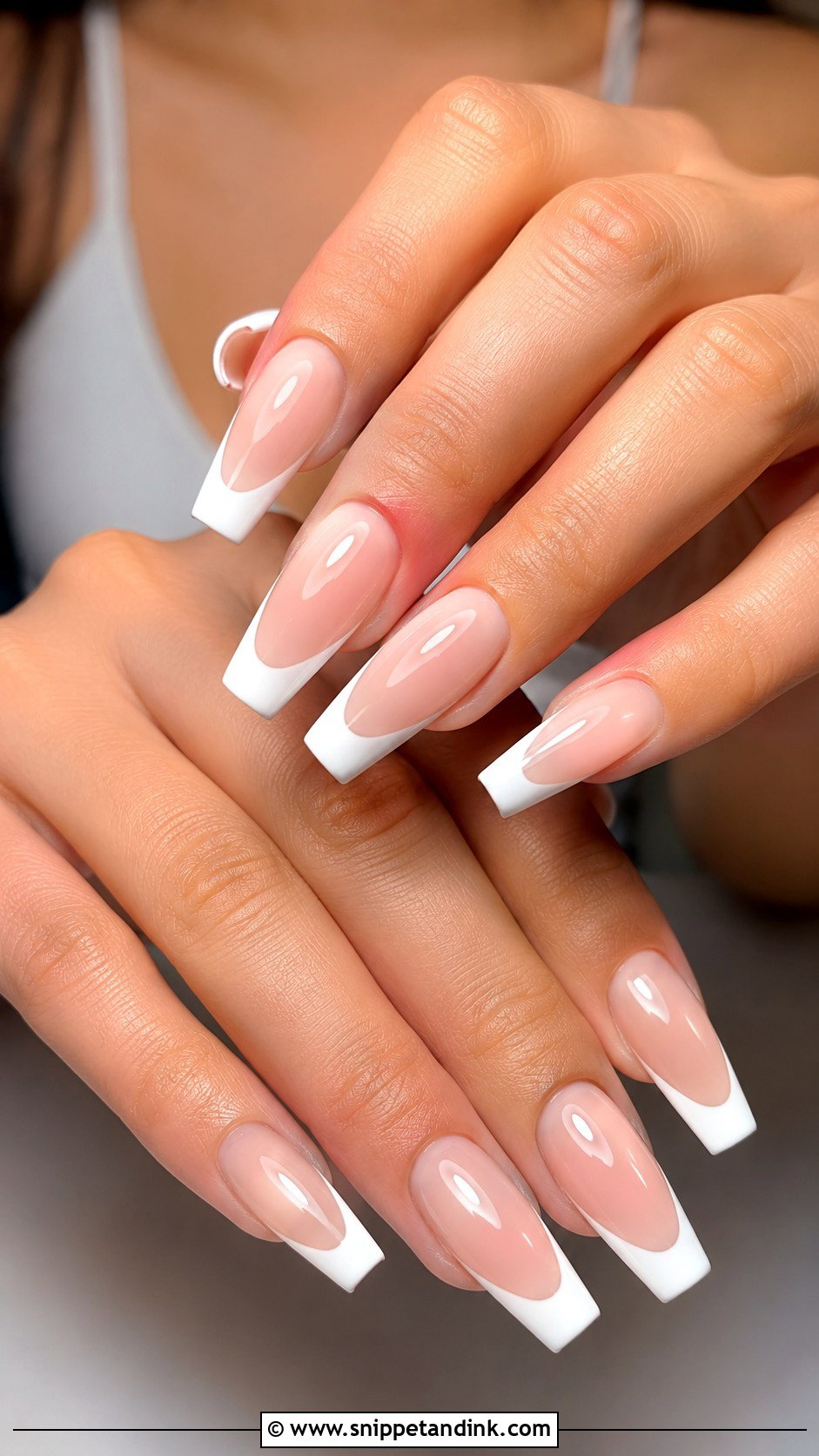 Coffin French Manicure Wedding Nails - Snippet and Ink - 20 French Manicure Wedding Nails