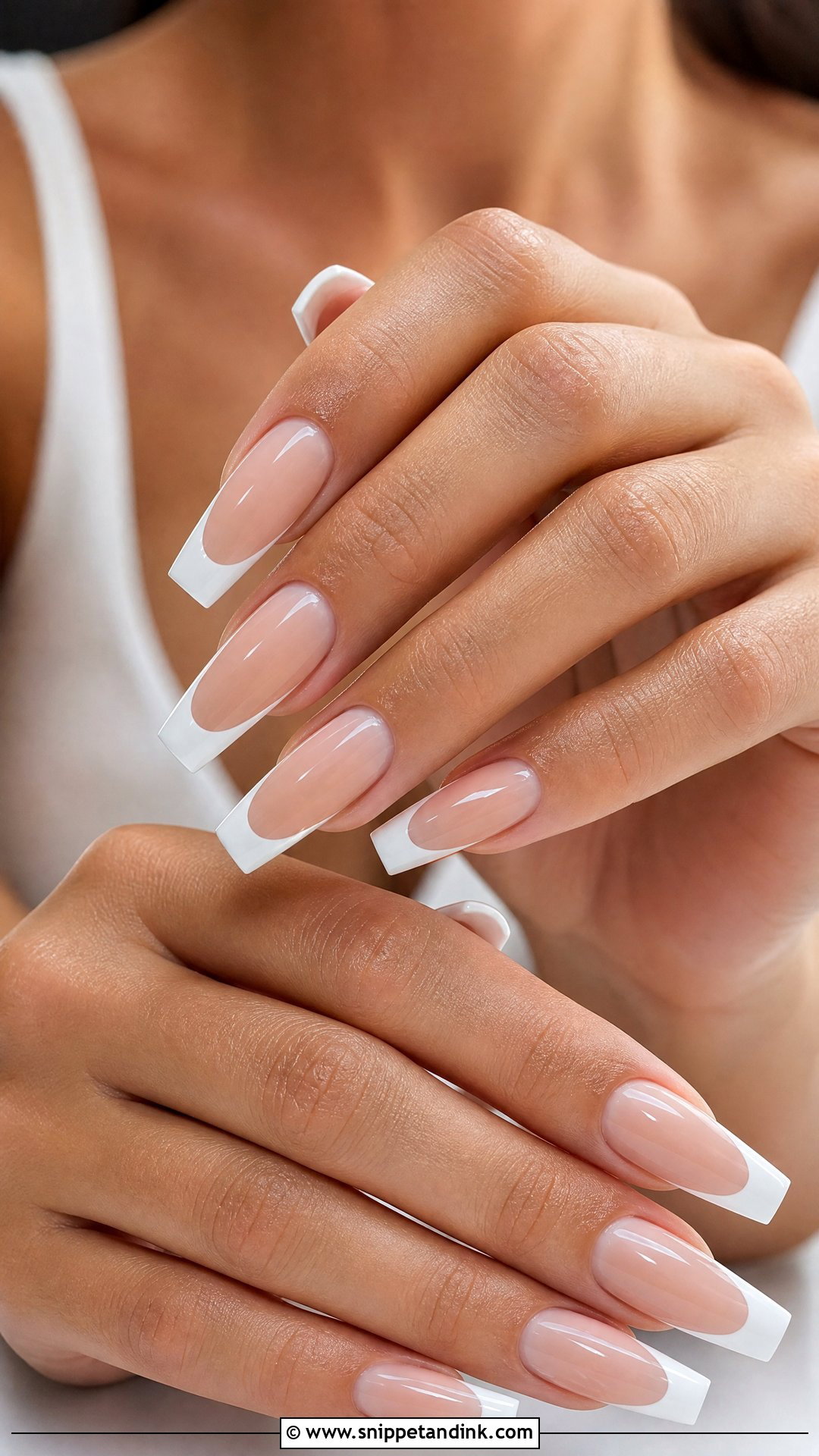 Coffin French Tip Wedding Nails - Snippet and Ink - 25 French Tip Wedding Nails for Bride