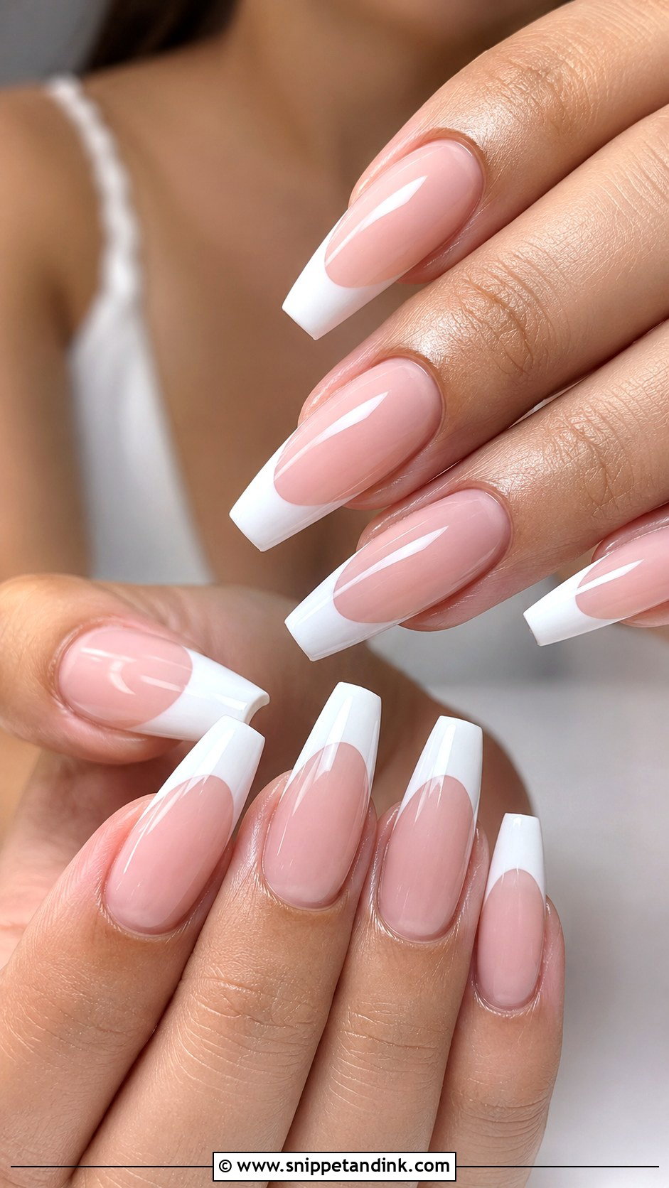 Coffin French Wedding Nails - Snippet and Ink - 20 French Nails for Wedding