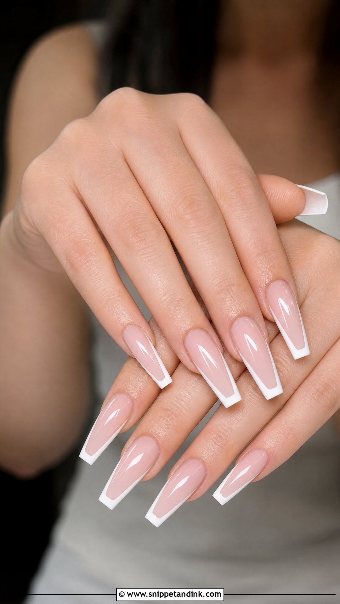 Coffin French Wedding Nails - Snippet and Ink - 25 French Wedding Nails