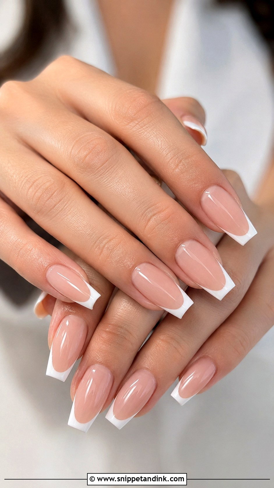 Coffin French Wedding Nails - Snippet and Ink - 20 French Nails Wedding Brides