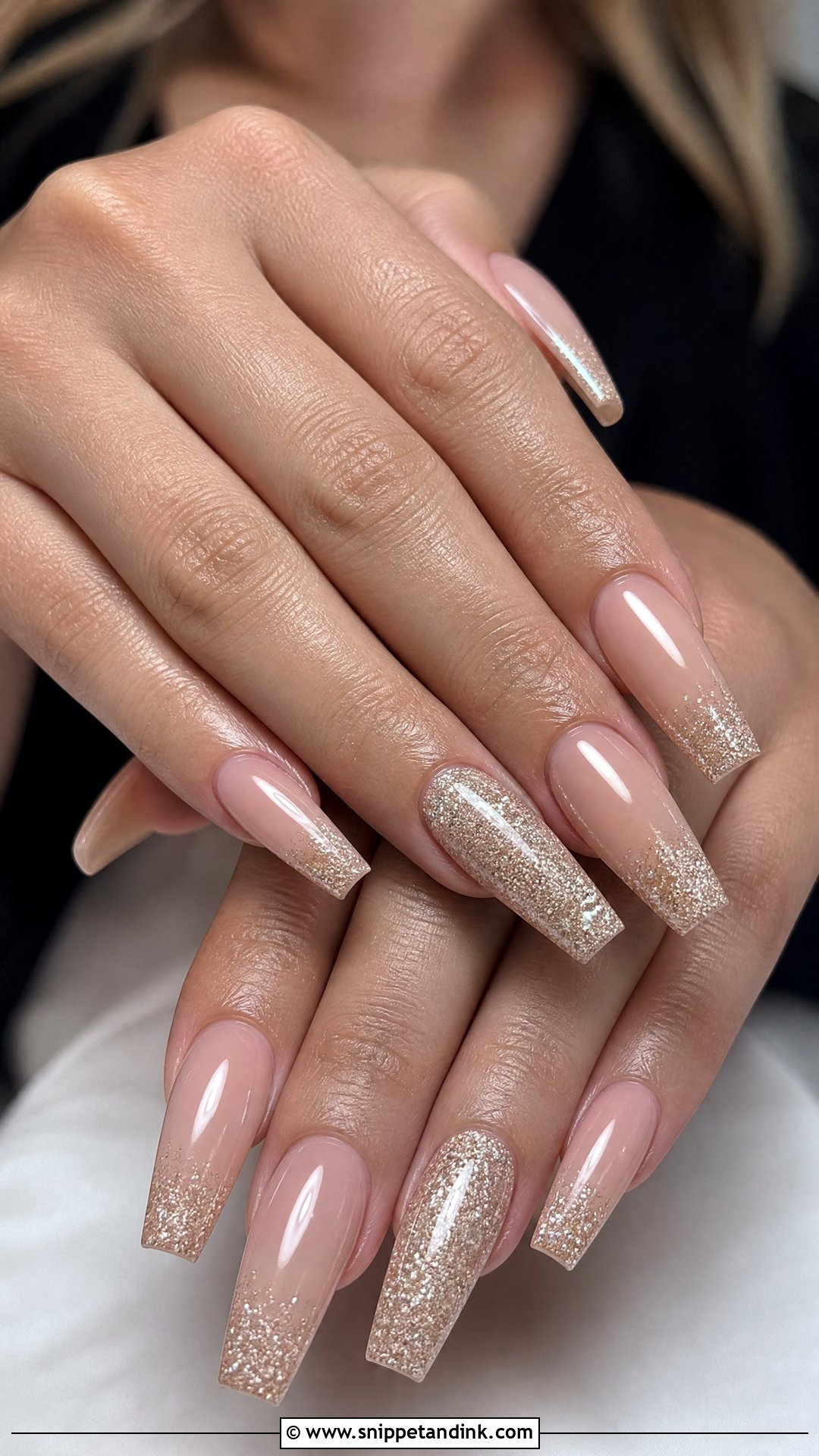 Coffin Glitter Wedding Nails - Snippet and Ink - 25 Glitter Wedding Nails
