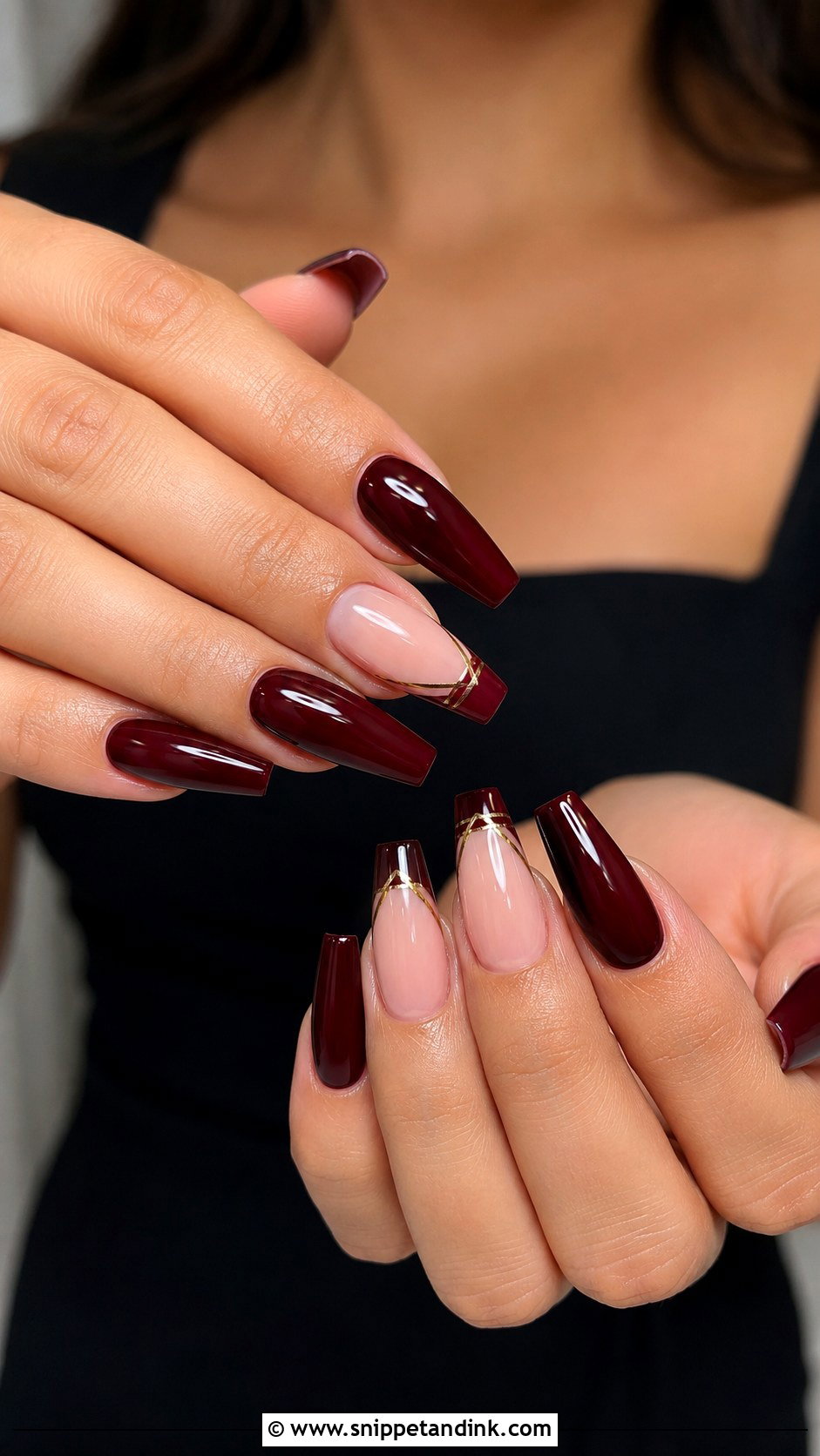 Coffin Maroon Wedding Nails - Snippet and Ink - 20 Maroon Wedding Nails