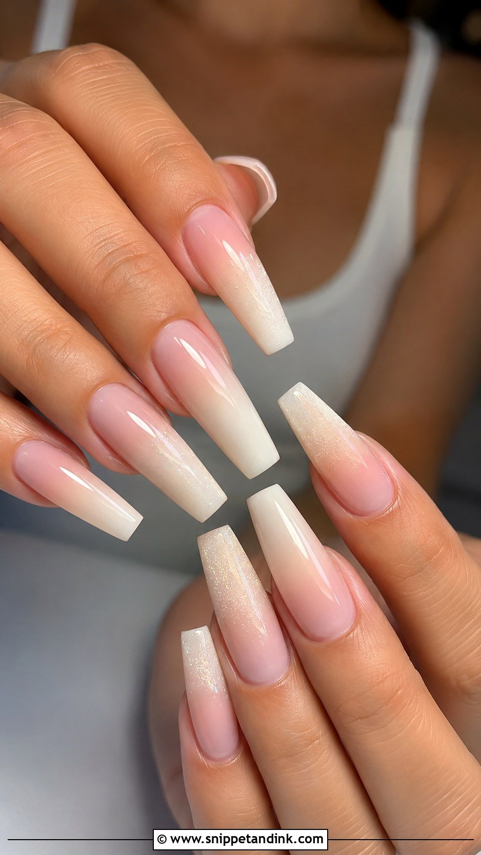 Coffin Ombre Bridal Nails - Snippet and Ink - 20 Ombre Bridal Nails