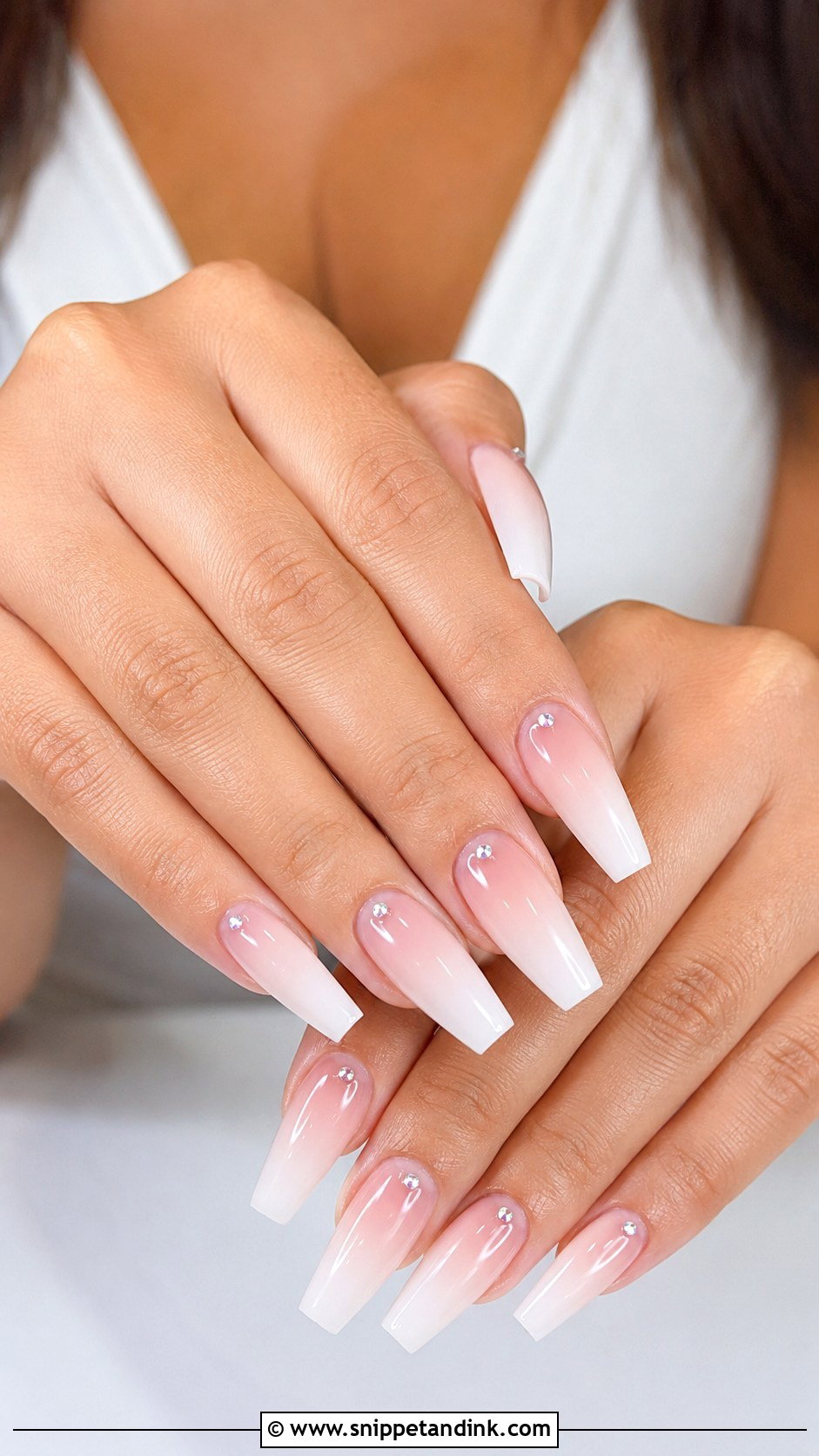 Coffin Ombre Wedding Nails - Snippet and Ink - 20 Ombre Wedding Nails Brides