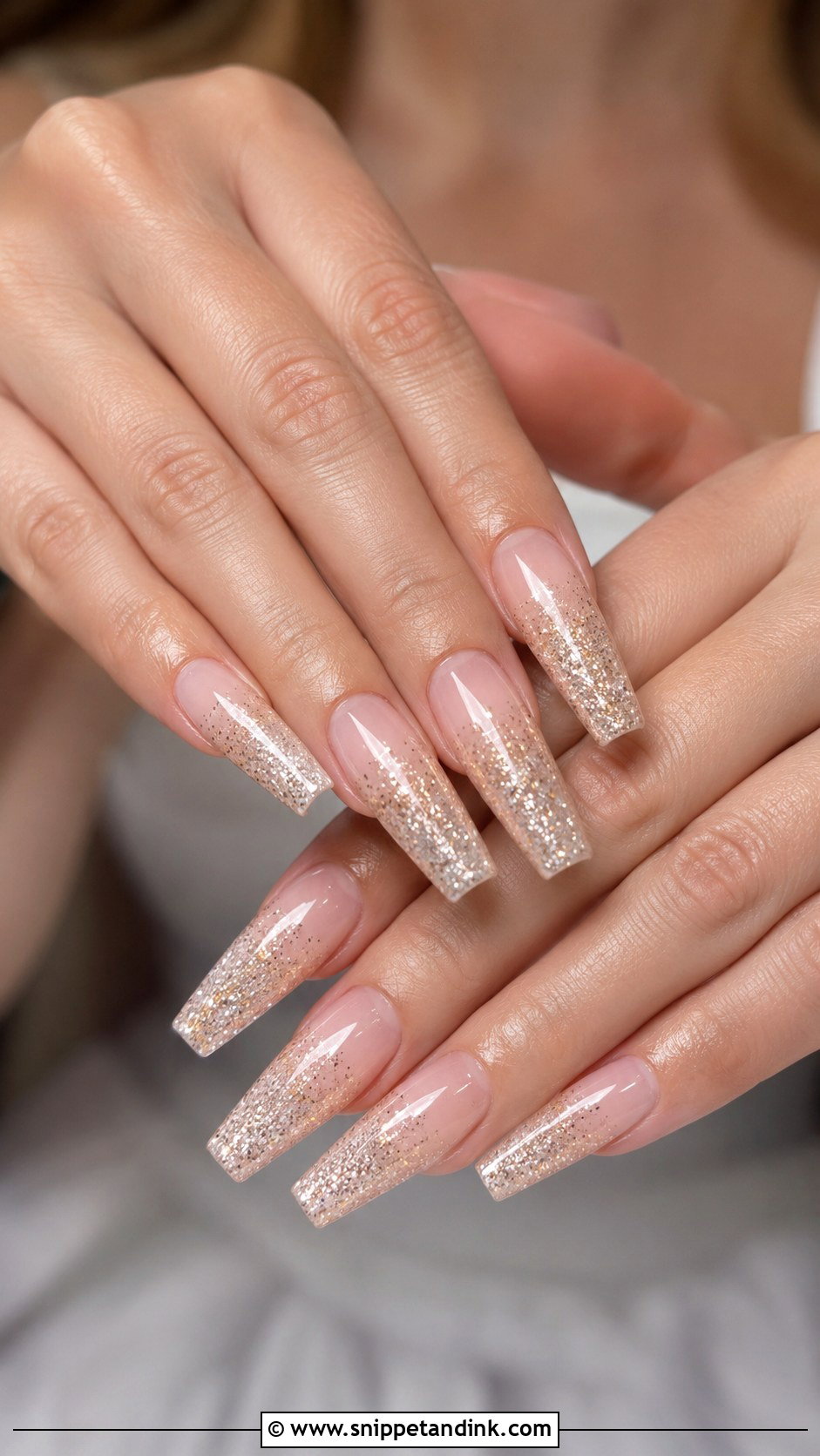 Coffin Sparkle Wedding Nails - Snippet and Ink - 20 Sparkle Wedding Nails