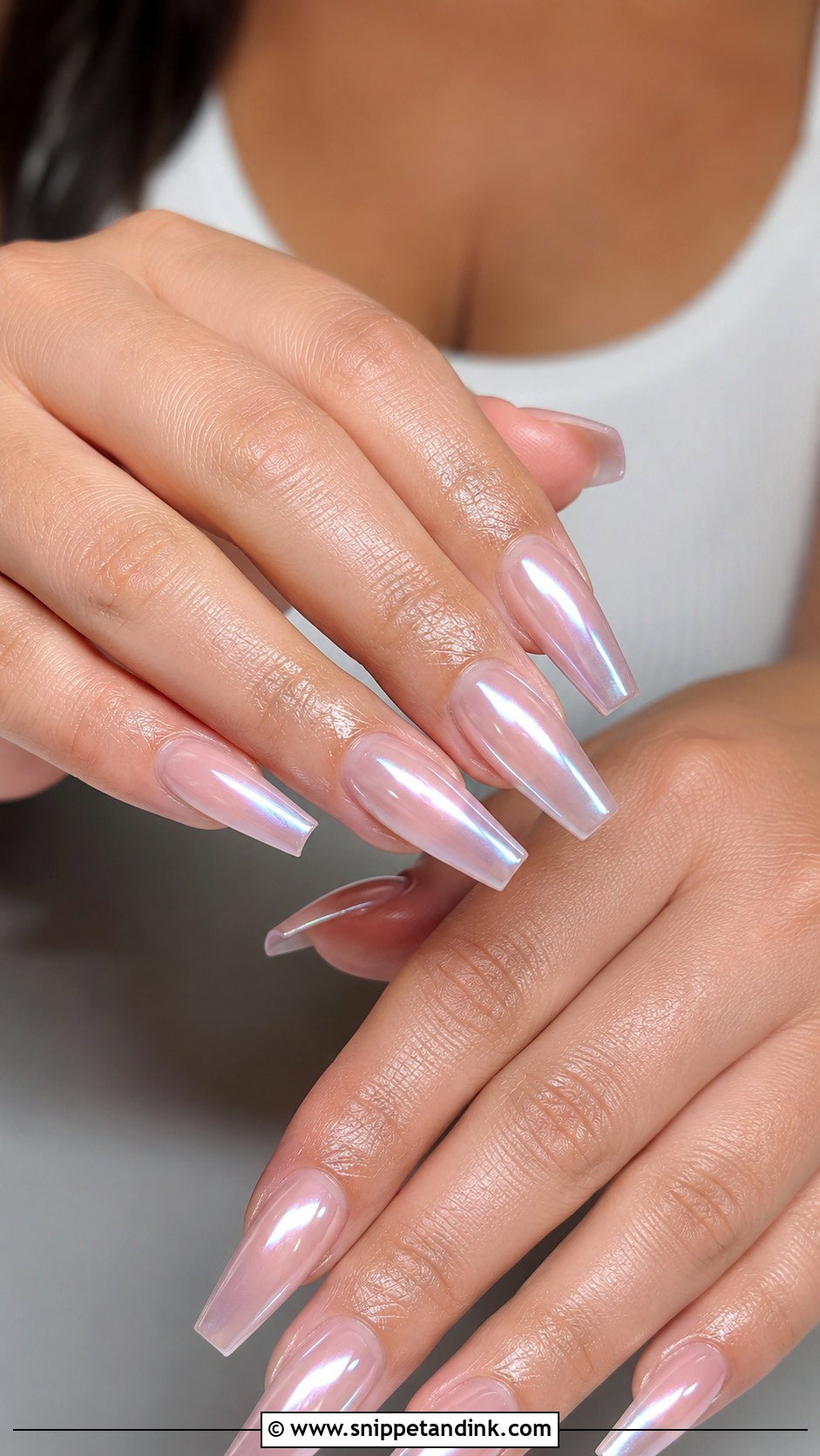 Coffin Wedding Nails With Chrome - Snippet and Ink - 20 Wedding Nails for Bride 2025