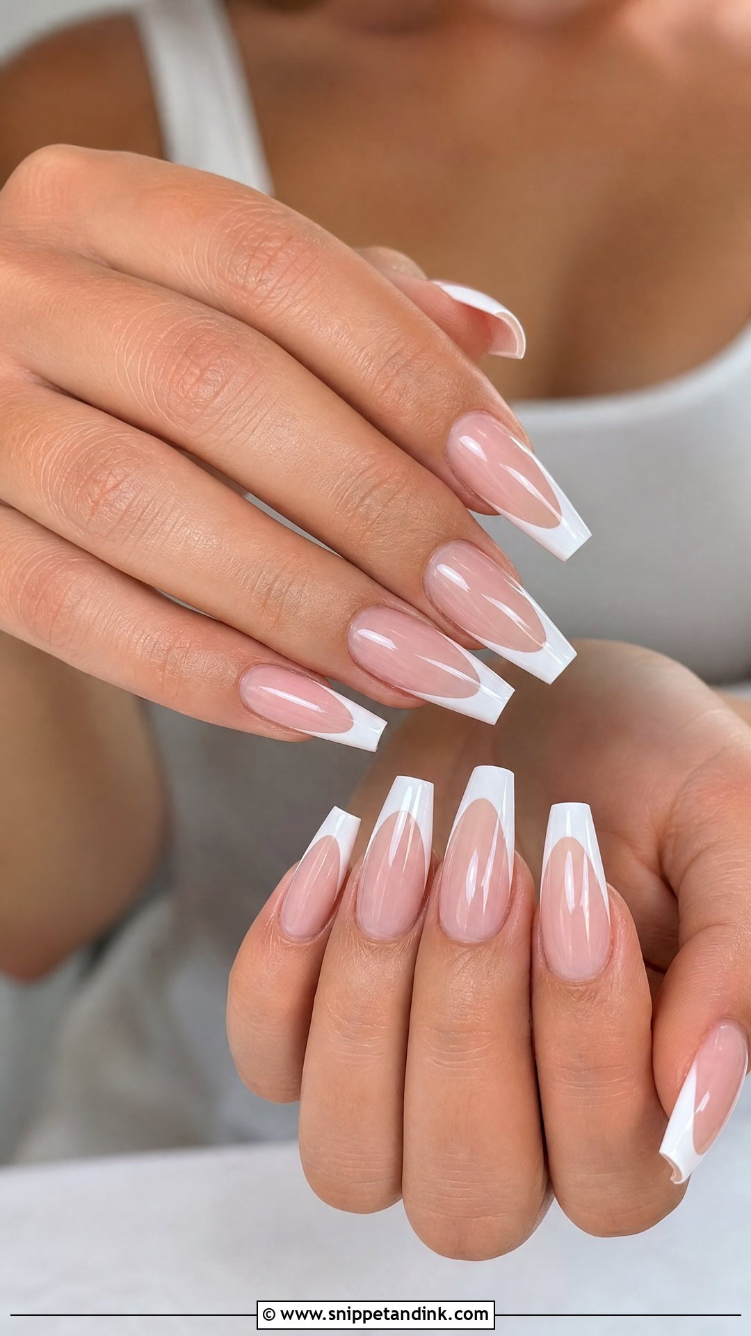 Coffin Wedding Nails With French Tips - Snippet and Ink - 25 Wedding Nails 2025
