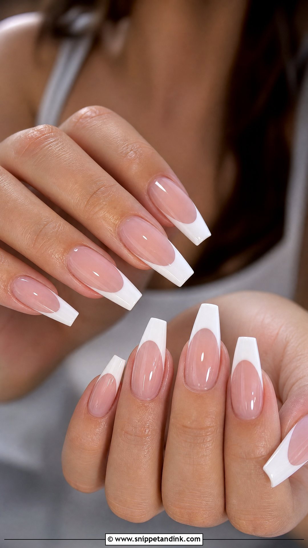 Coffin Wedding Nails With French Tips - Snippet and Ink - 25 Nail for Wedding Ideas