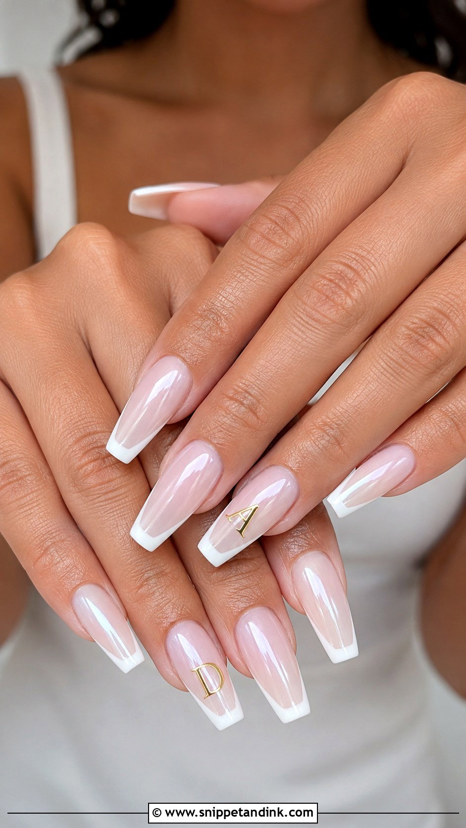 Coffin Wedding Nails With Initials - Snippet and Ink - 20 Wedding Nails Initials