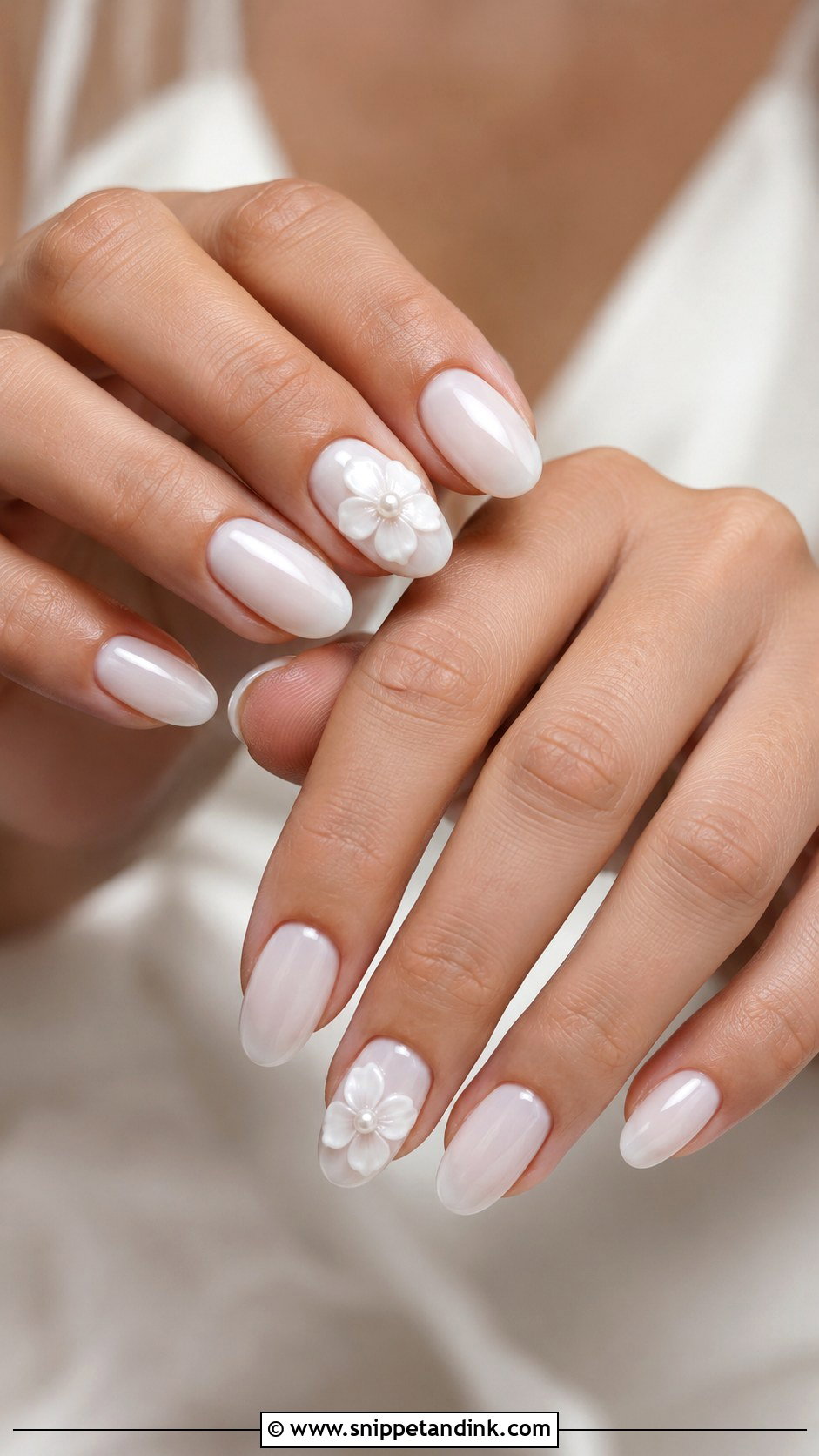 Coffin White Wedding Nails - Snippet and Ink - 20 White Nails for Wedding