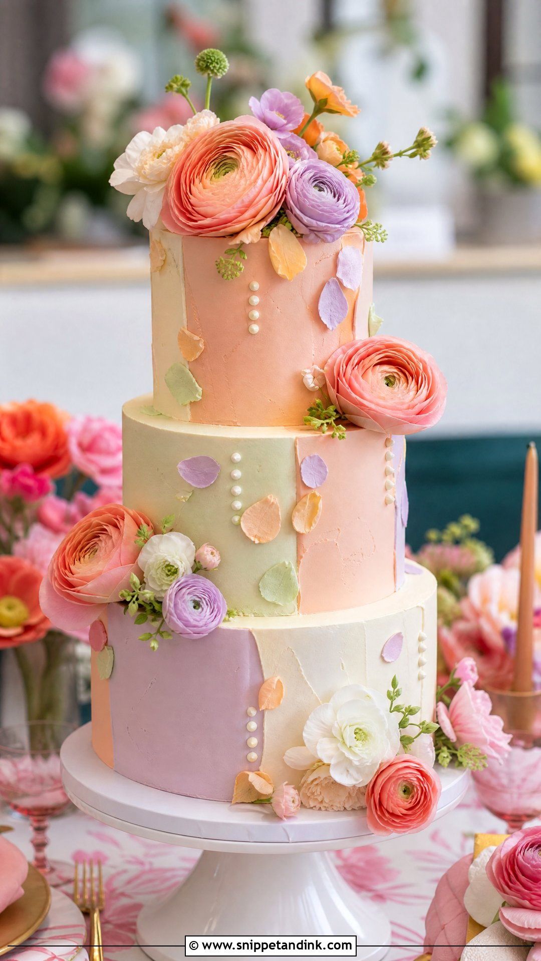 Colorful Buttercream Wedding Cake - Snippet and Ink - 20 Whimsical Wedding Cakes