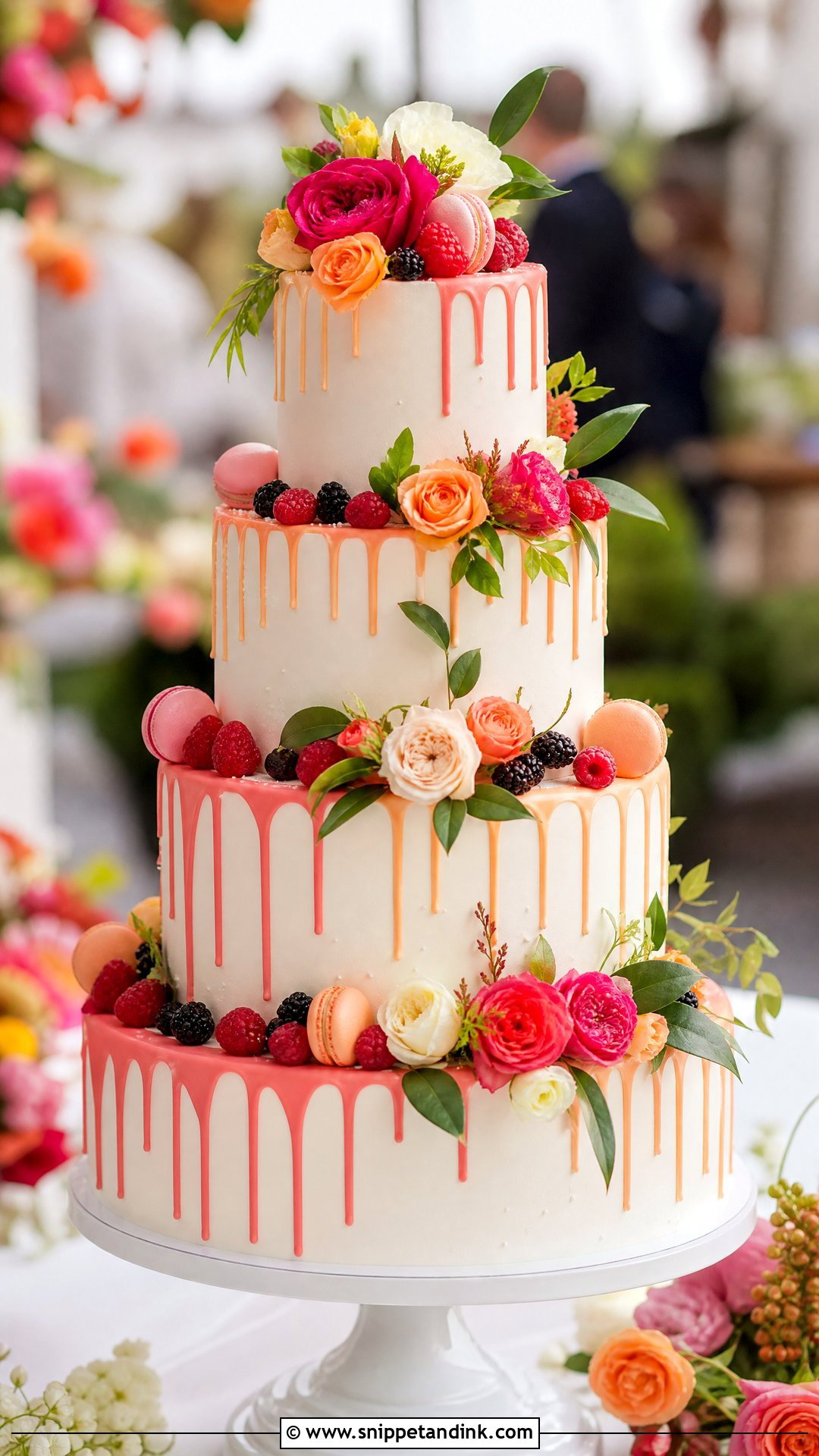 Colorful Drip Wedding Cake - Snippet and Ink - 30 Drip Cakes for Wedding