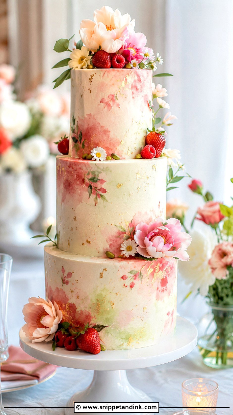 Colorful Stacked Wedding Cake - Snippet and Ink - 20 Stacking Wedding Cakes Ideas