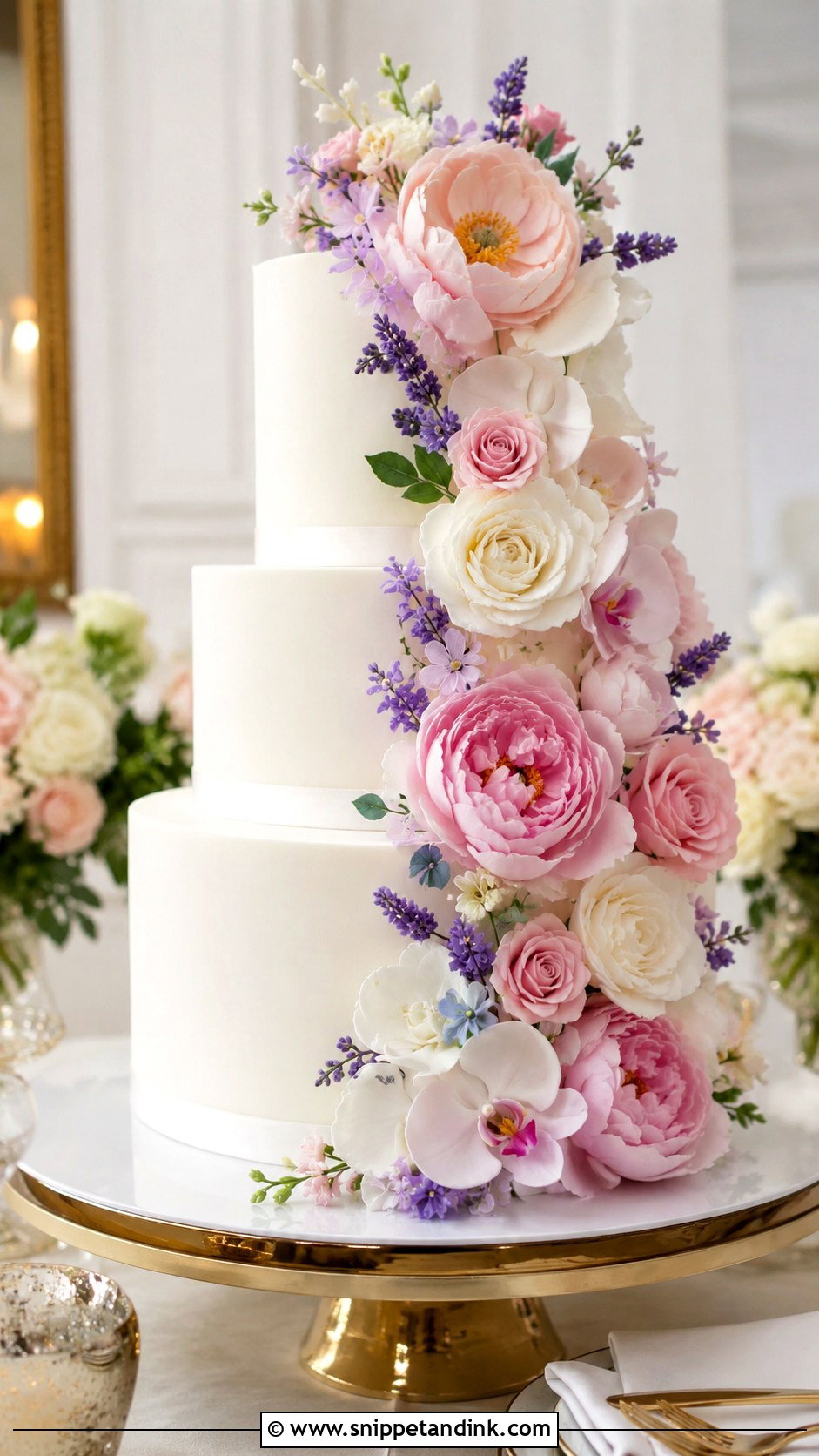 Colorful Sugar Flower Wedding Cake - Snippet and Ink - 20 Colorful Flower Cake Ideas for Wedding