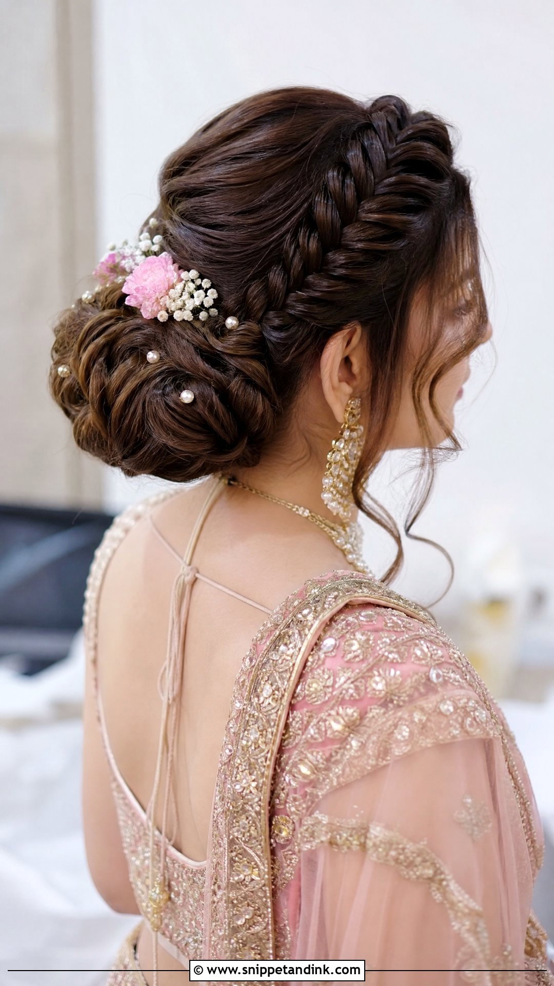 Combination Braid With Bun - Snippet and Ink - 25 Indian Wedding Hairstyle Ideas