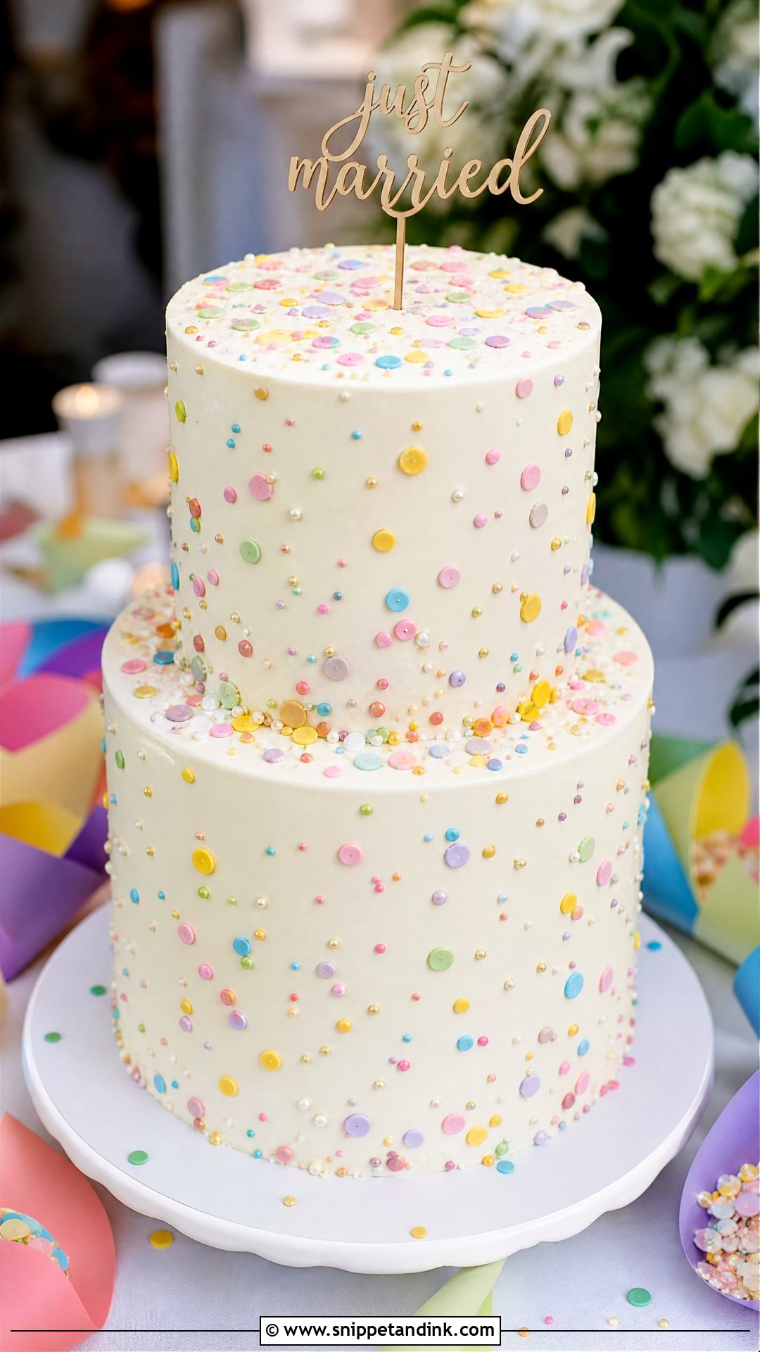 Confetti Send Off Wedding Cake - Snippet and Ink - 20 Send Off Cake Ideas for Wedding