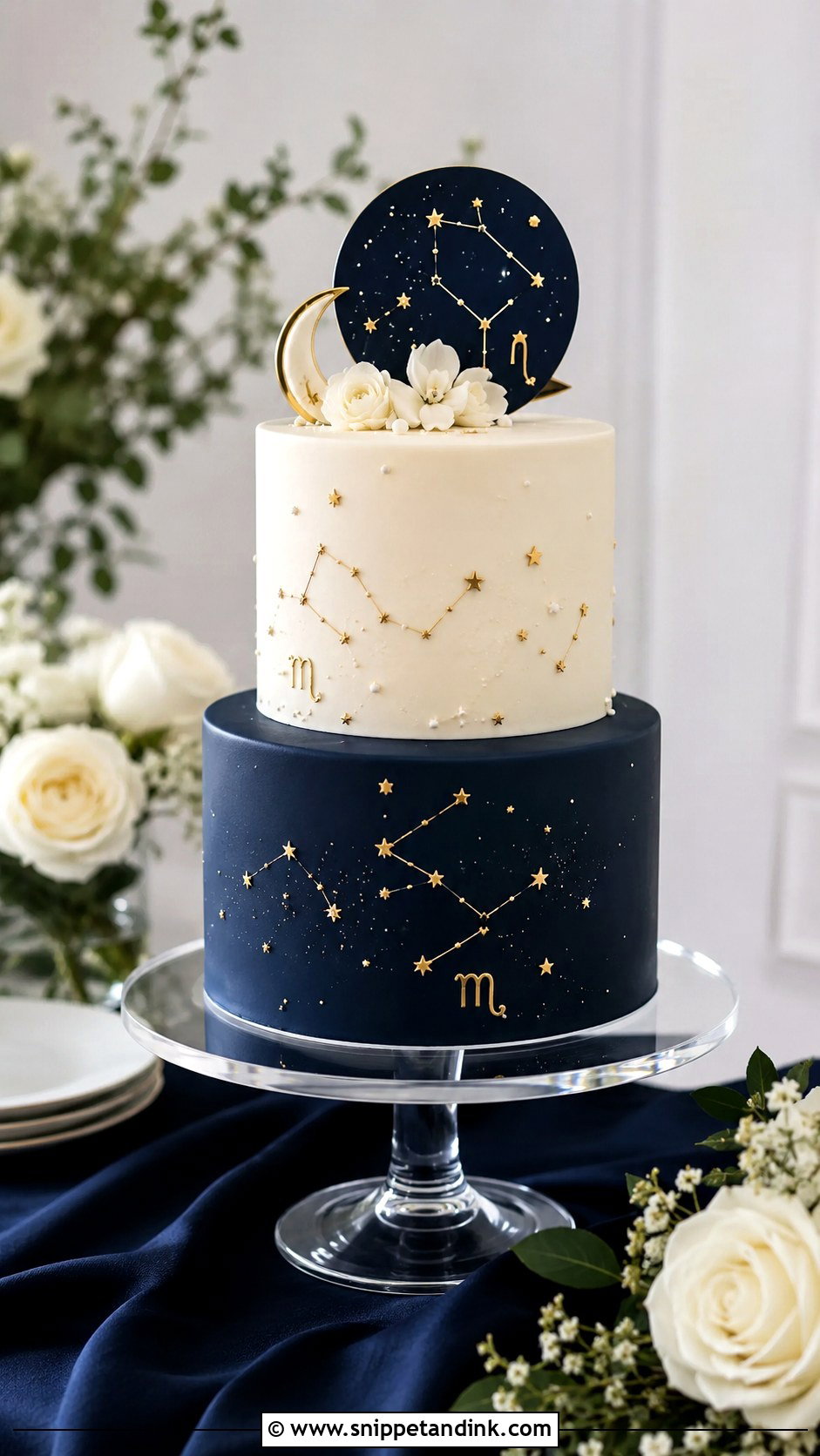 Constellation Wedding Cake - Snippet and Ink - 20 Star Wedding Cake Ideas