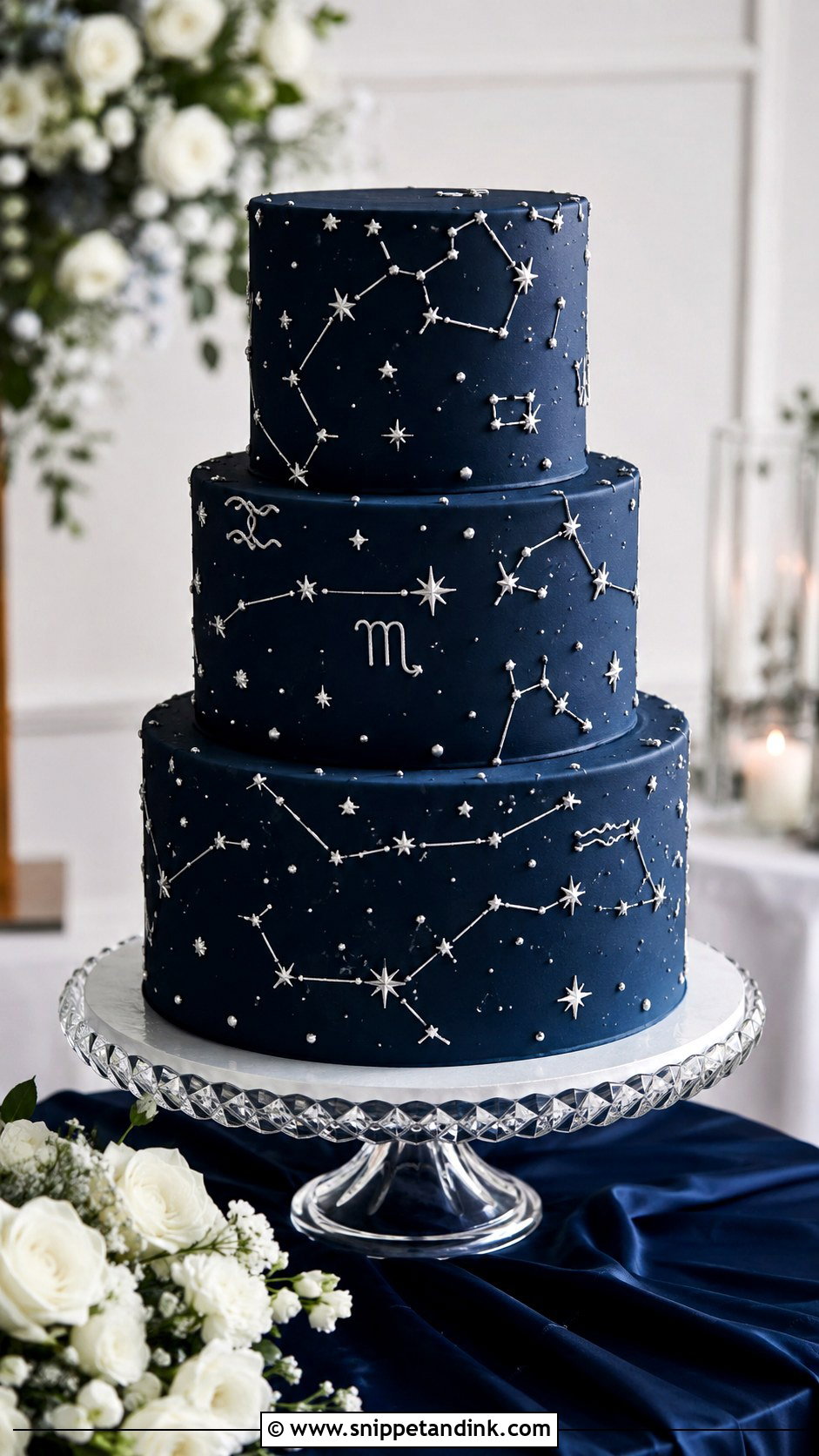 Constellation Wedding Cake - Snippet and Ink - 20 Starry Night Cake Ideas for Wedding