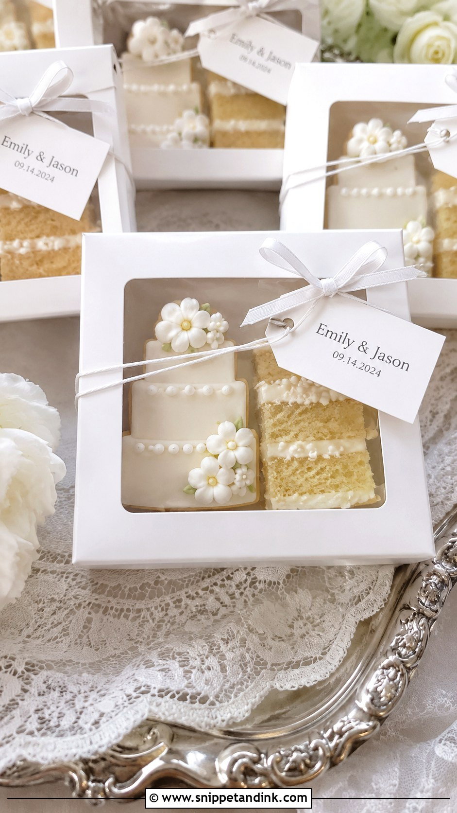 Cookie Wedding Cake Favor Box - Snippet and Ink - 20 Wedding Cake Favor Boxes
