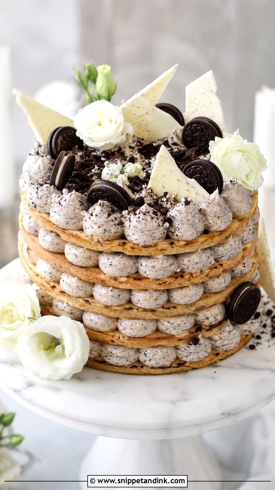 Cookies And Cream Wedding Layered Cookie Cake - Snippet and Ink - 30 Wedding Layered Cookie Cake Ideas
