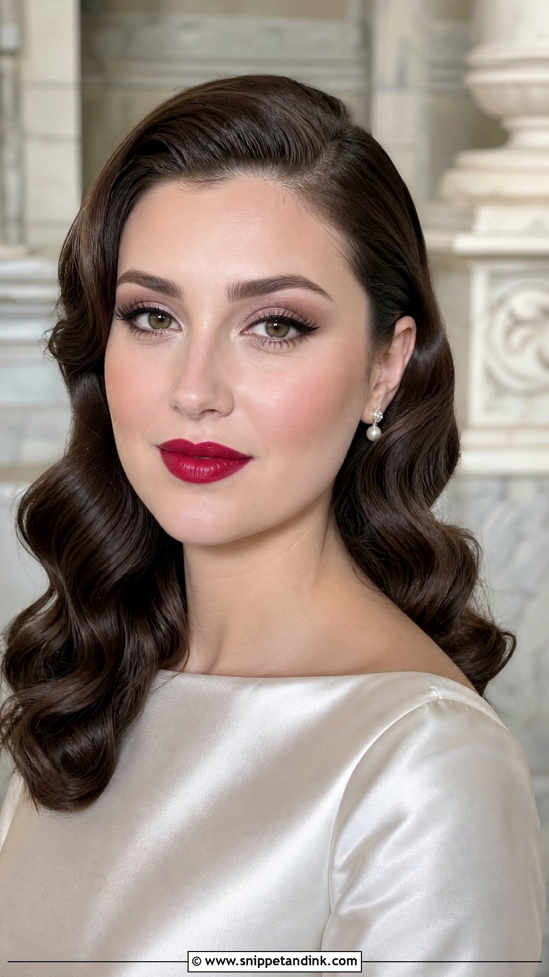 Cool Tone Red Lip Bridal Makeup - Snippet and Ink - 20 Cool Tone Bridal Makeup Ideas