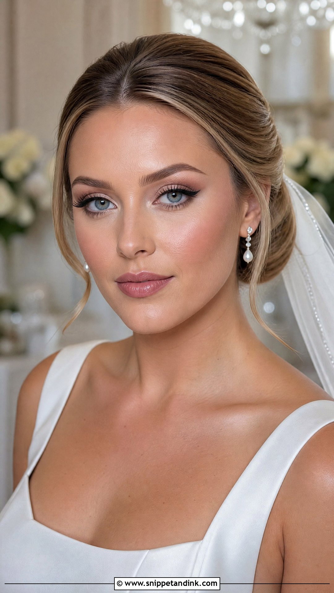 Cool Toned Bridal Makeup With Winged Liner - Snippet and Ink - 20 Cool Toned Bridal Makeup Ideas