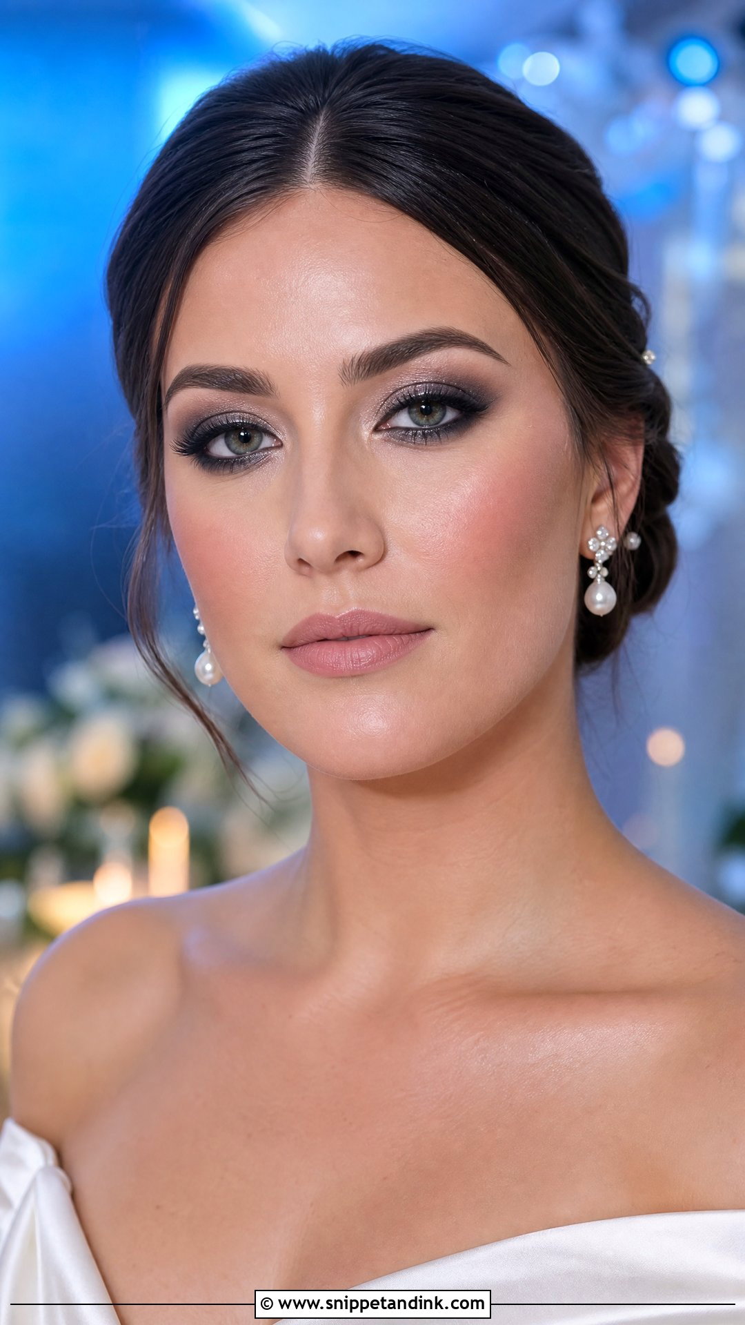 Cool Toned Smokey Eye Bridal Makeup - Snippet and Ink - 20 Cool Toned Bridal Makeup Ideas