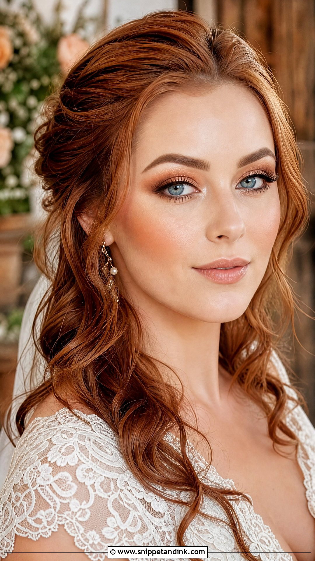 Copper Bridal Makeup For Blue Eyes - Snippet and Ink - 20 Blue Eye Bridal Makeup Ideas